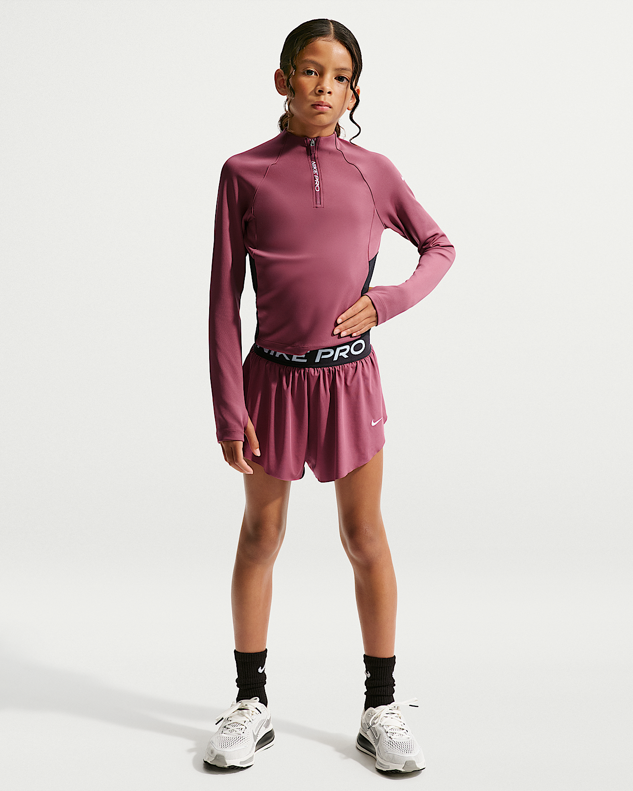 Детские шорты Nike Pro Big Kids' (Girls') Dri-FIT 2-in-1 Shorts