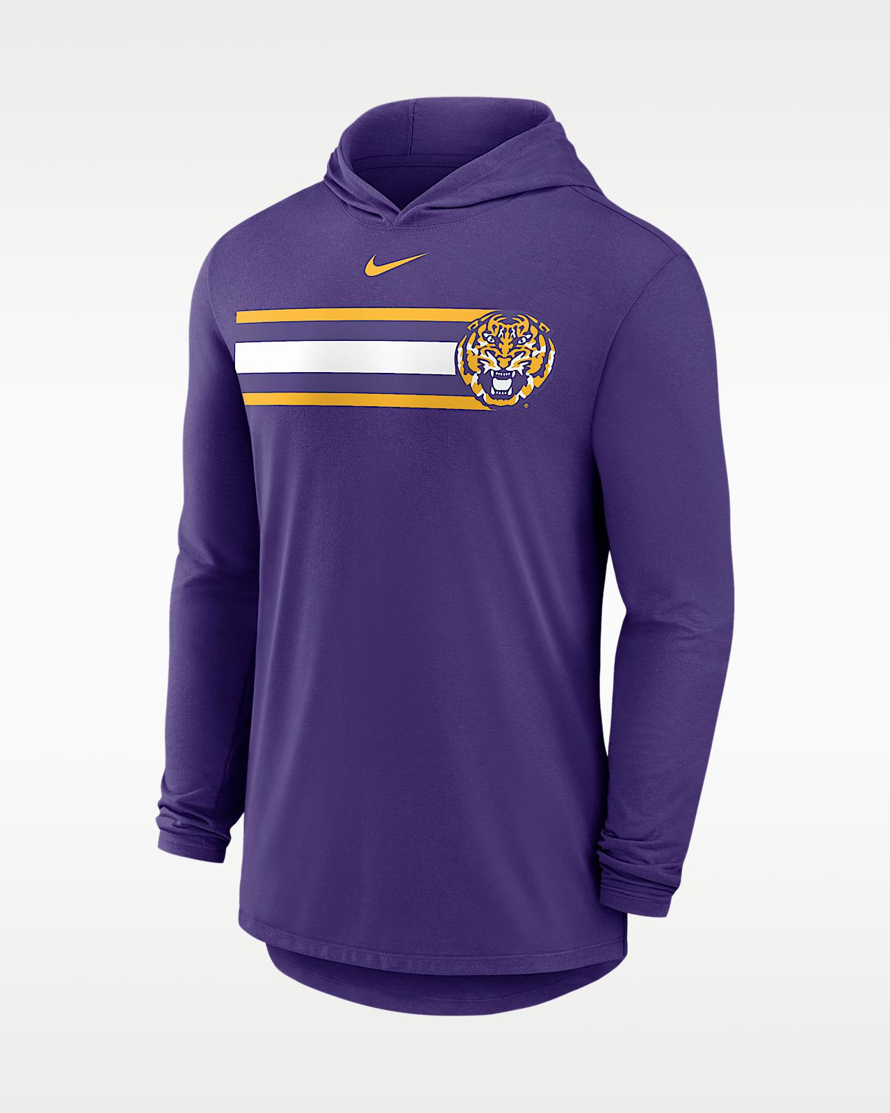 Мужская футболка LSU Primetime Pattern Nike Dri-FIT College Long-Sleeve Hooded