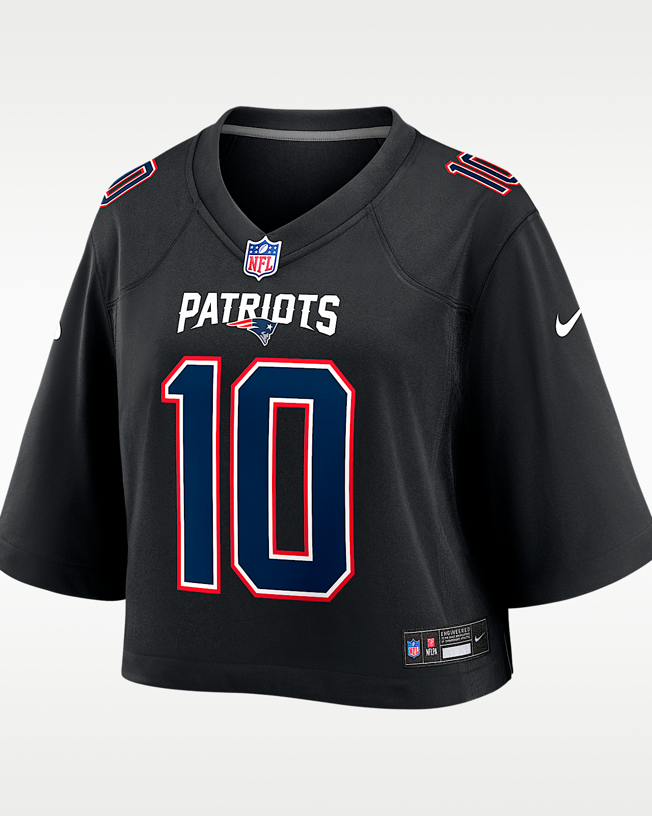 Женские джерси Drake Maye New England Patriots Nike NFL Cropped Tundra Game Jersey