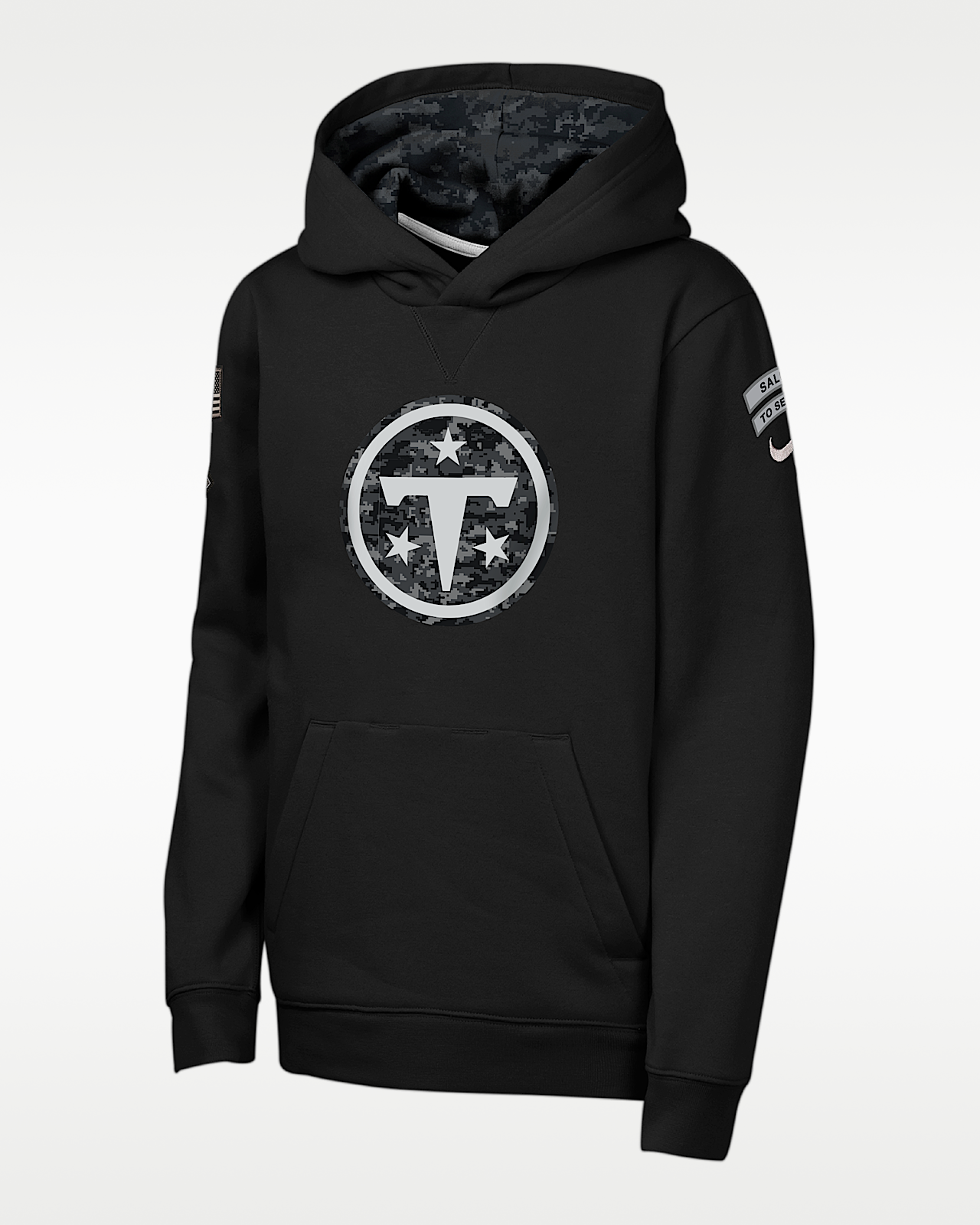 Детское худи Tennessee Titans Salute to Service Sideline Club Big Kids' Nike NFL Pullover Hoodie
