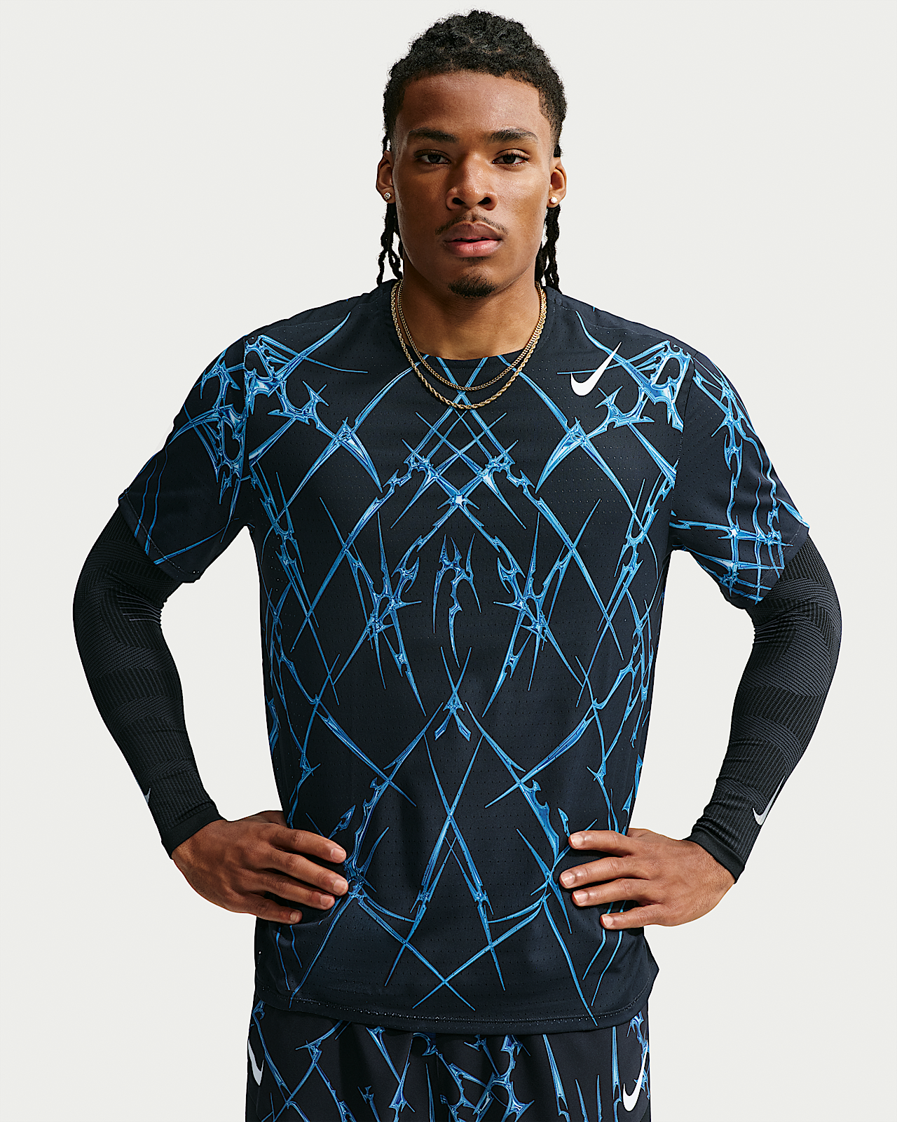 Мужские шорты Nike AeroSwift Dri-FIT ADV Printed Short-Sleeve Top для бега