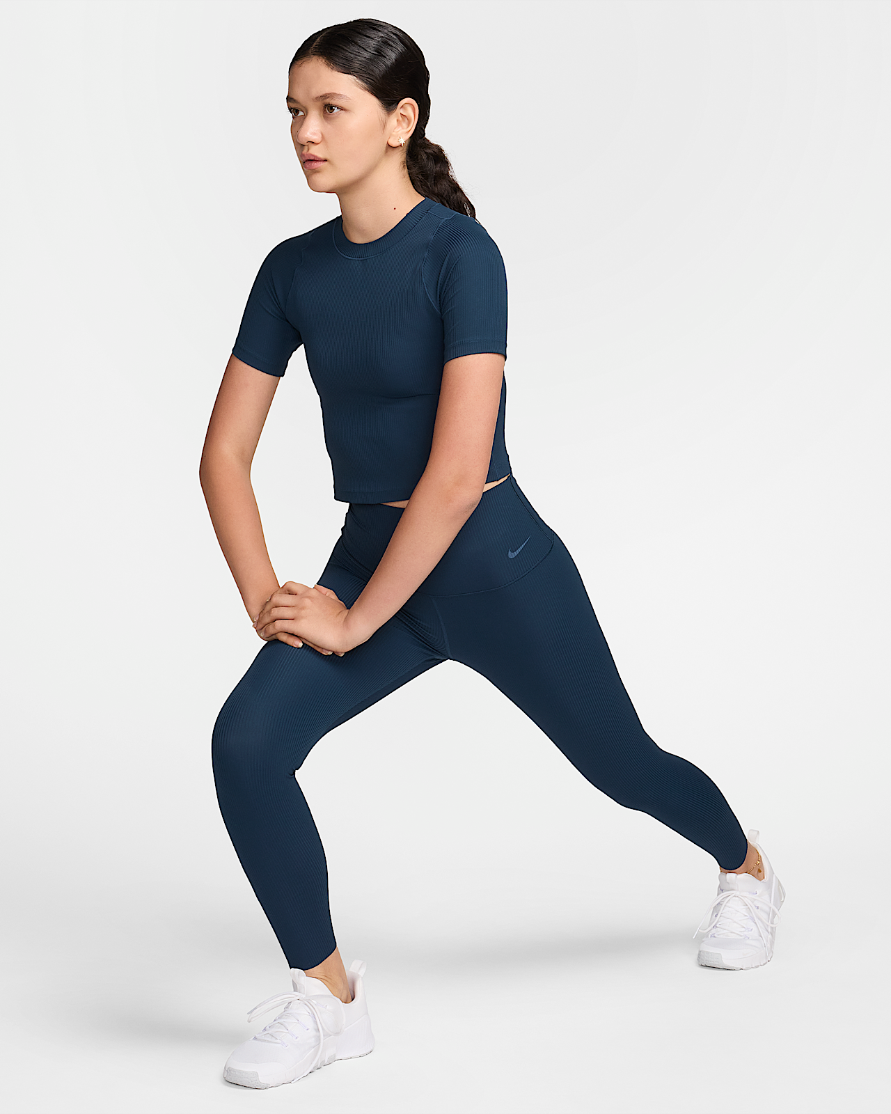 Женские тайтсы Nike Zenvy Rib High-Waisted 7/8 Leggings