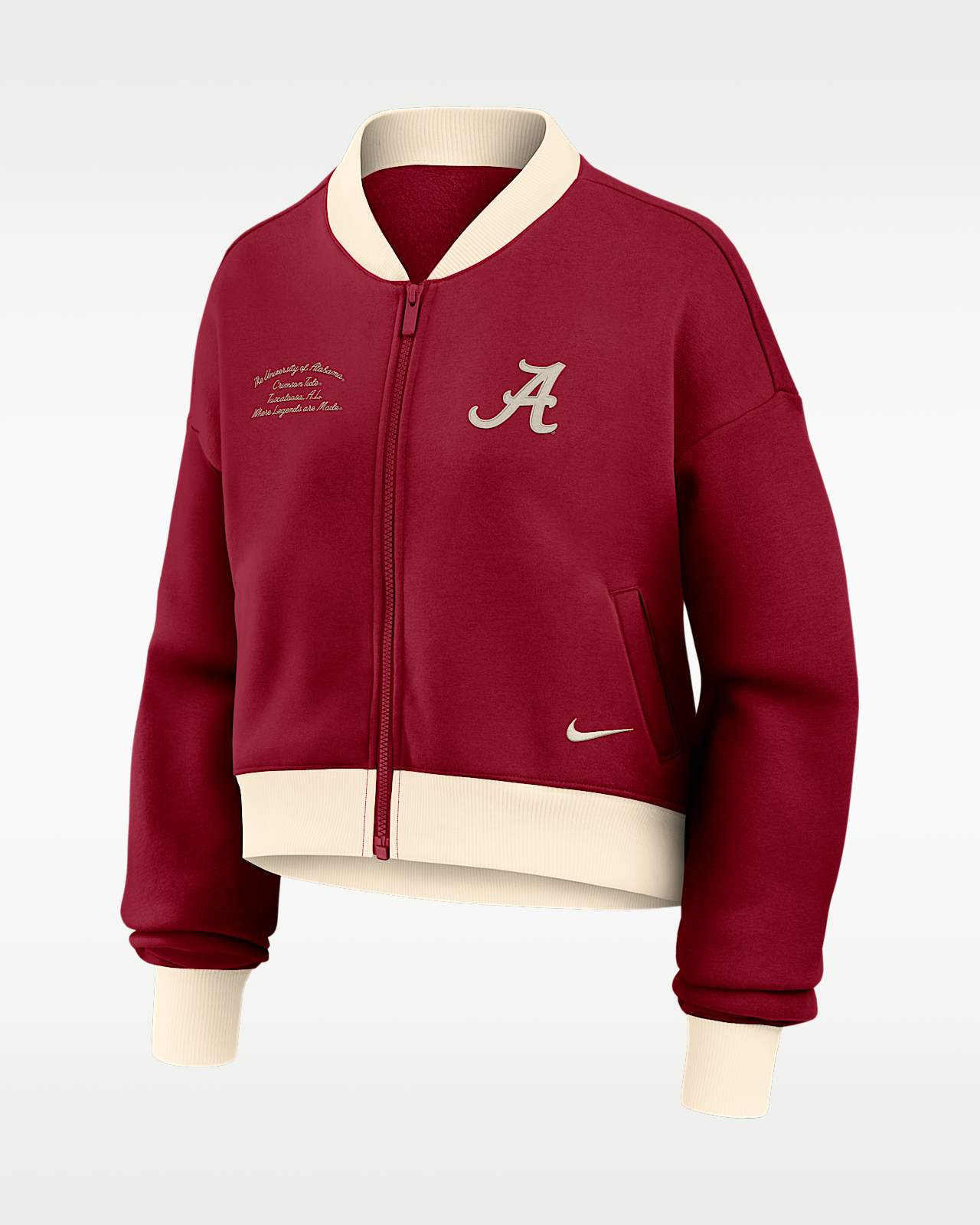 Женская куртка Alabama Academic Nike College Oversized Cropped Full-Zip Bomber