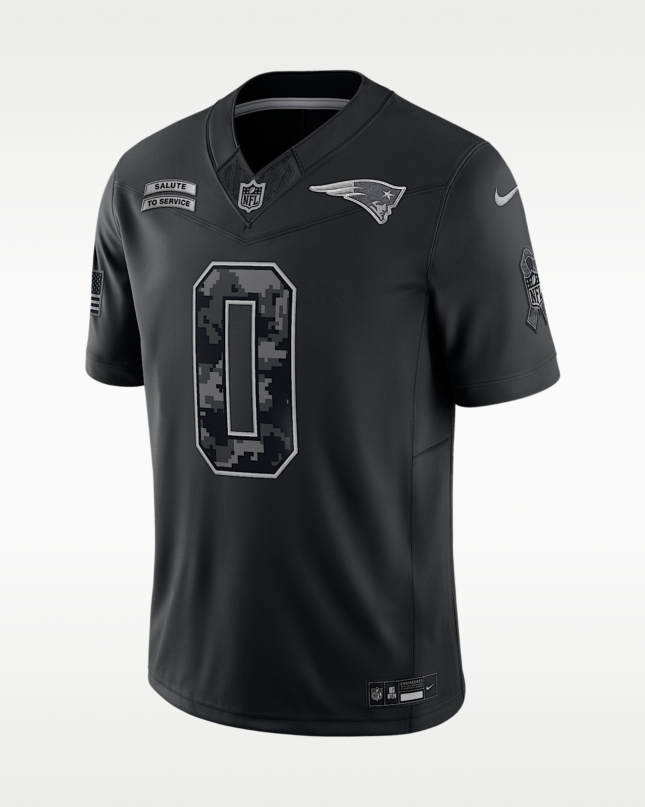 Мужские джерси Christian Gonzalez New England Patriots Salute to Service Nike Dri-FIT NFL Limited Jersey