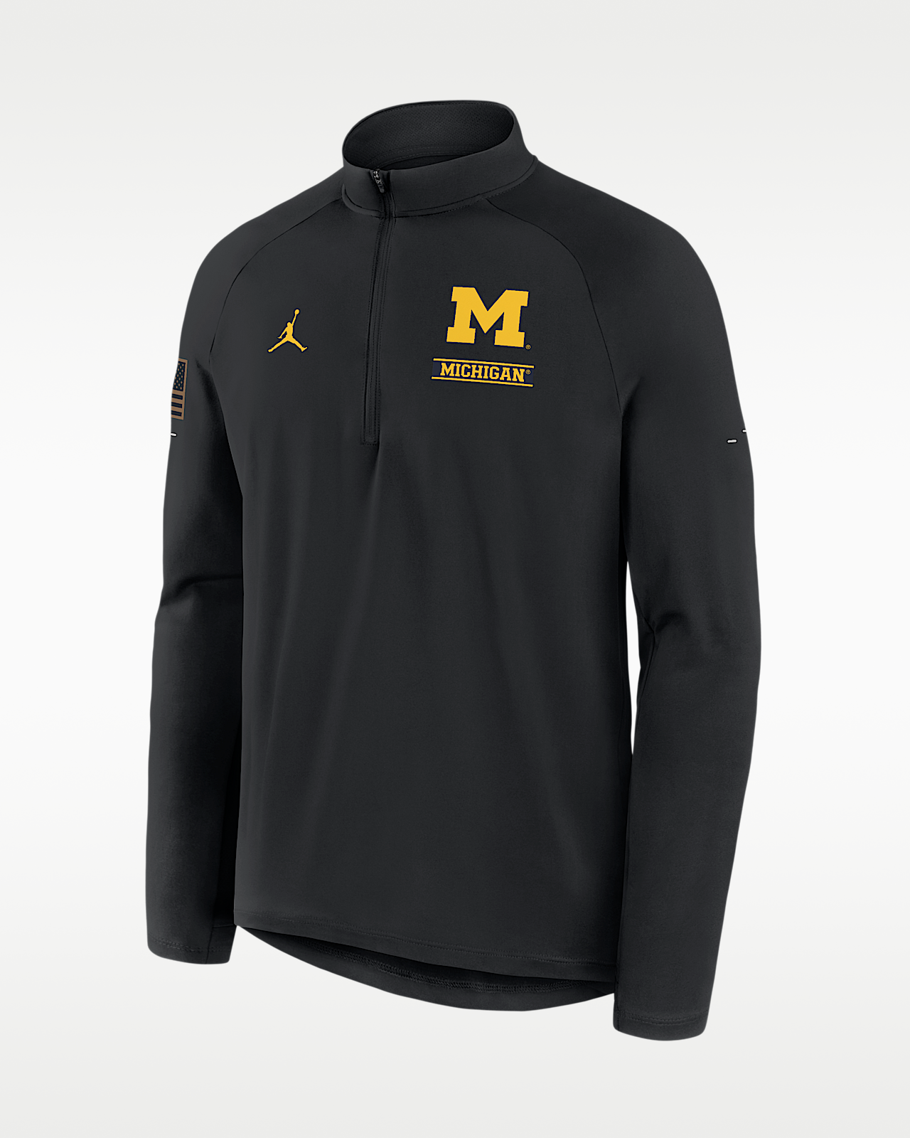 Мужские  Michigan 2026 Military Appreciation Stride Jordan Brand Dri-FIT College 1/2-Zip Long-Sleeve Top
