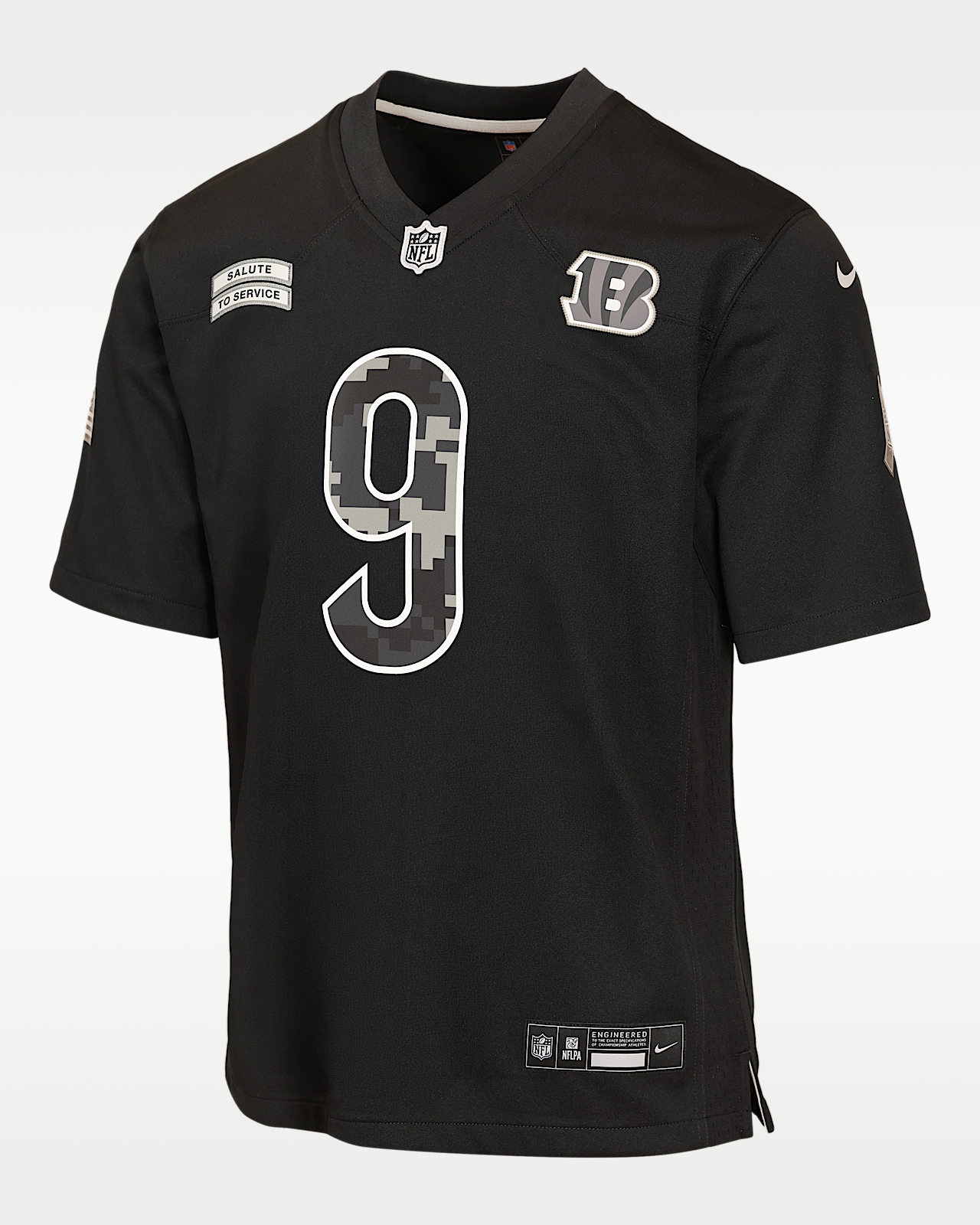 Детские джерси Joe Burrow Cincinnati Bengals Salute to Service Big Kids' Nike NFL Game Jersey