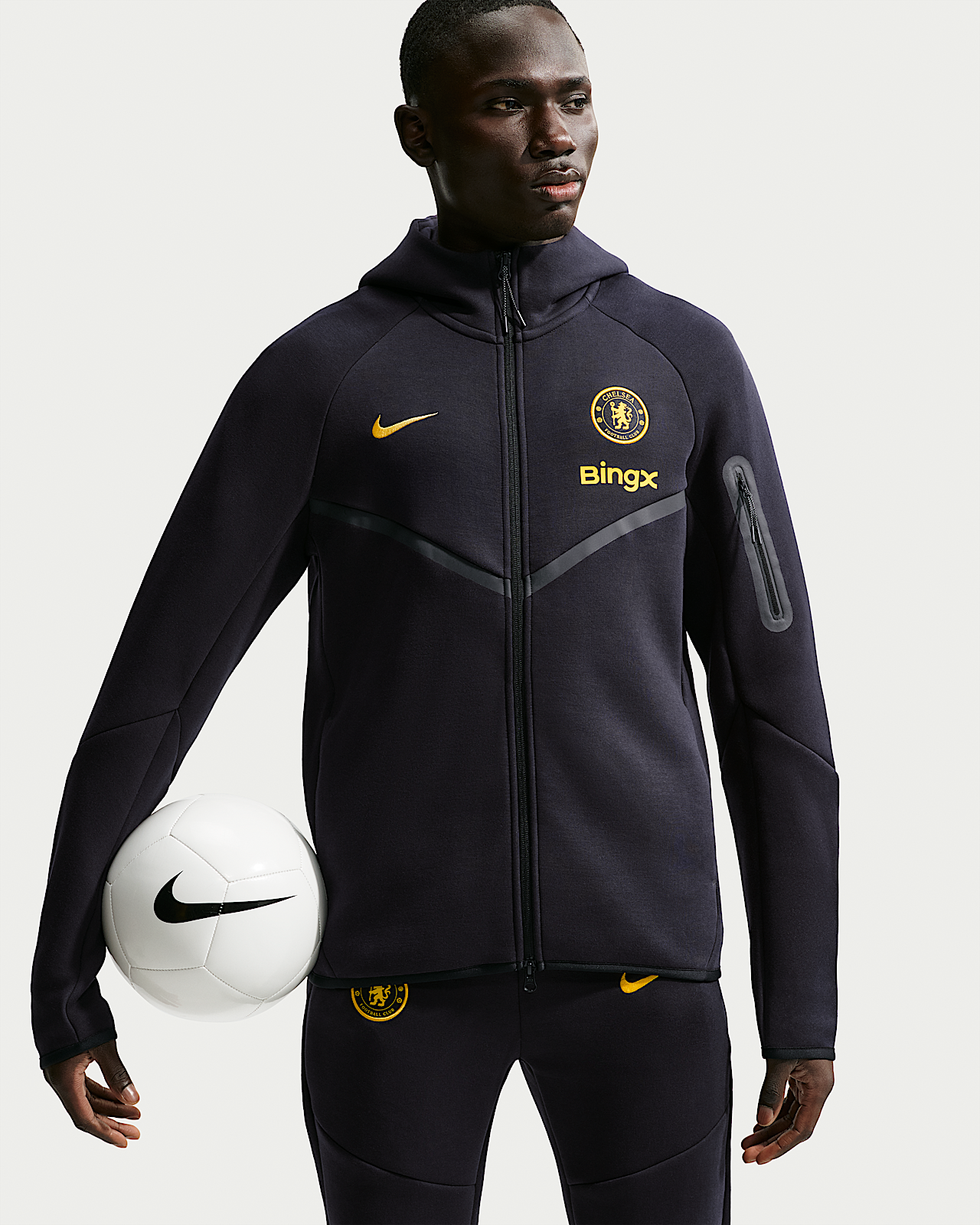 Мужское худи Chelsea FC Tech Fleece Windrunner Nike Soccer Full-Zip Hoodie для бега