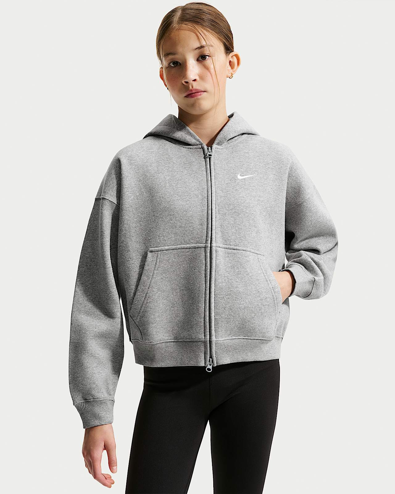 Детское худи Nike Sportswear Studio Fleece Big Kids' (Girls') Oversized Full-Zip Hoodie