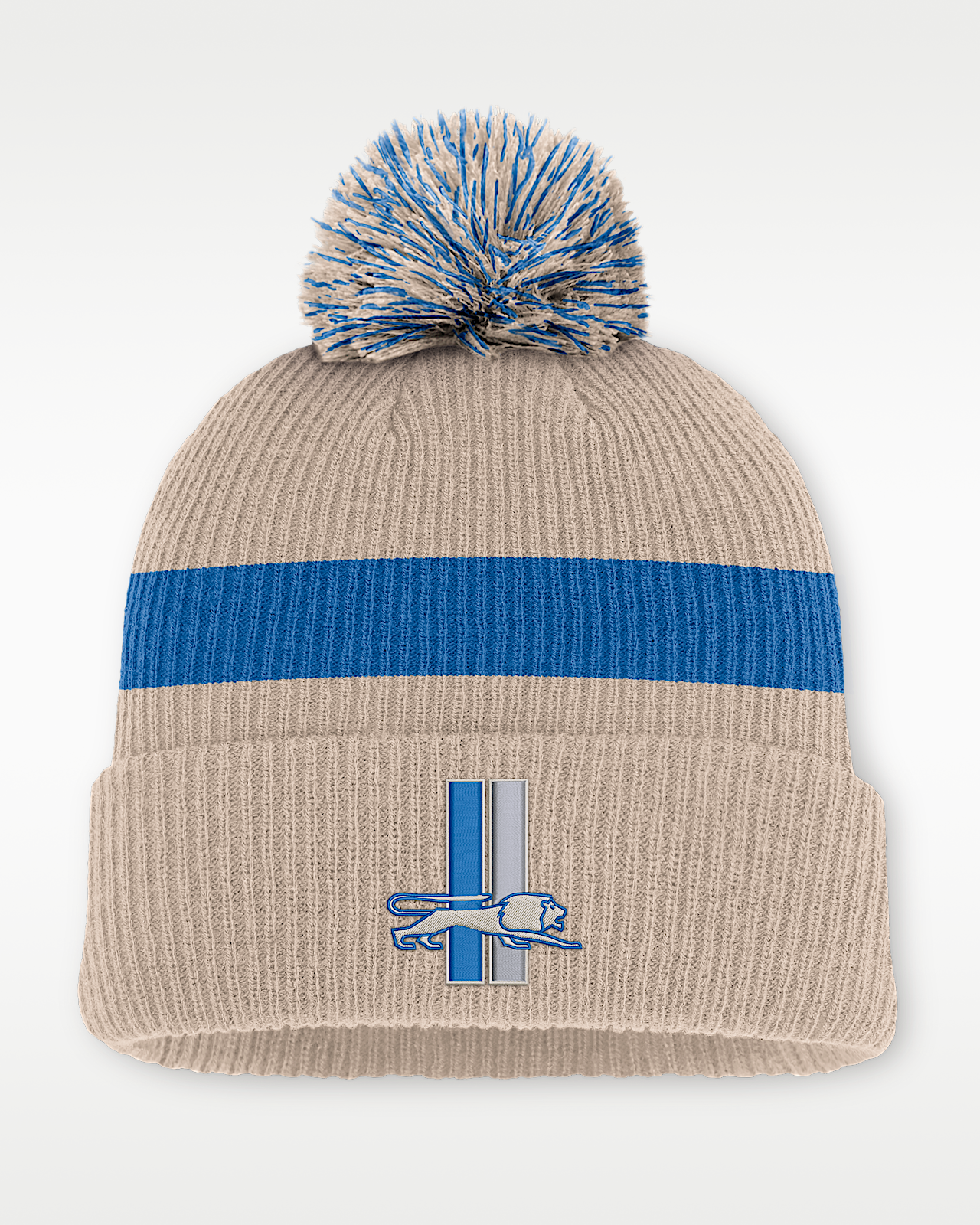 Мужские  Detroit Lions Rewind Peak Nike NFL Cuffed Pom Beanie