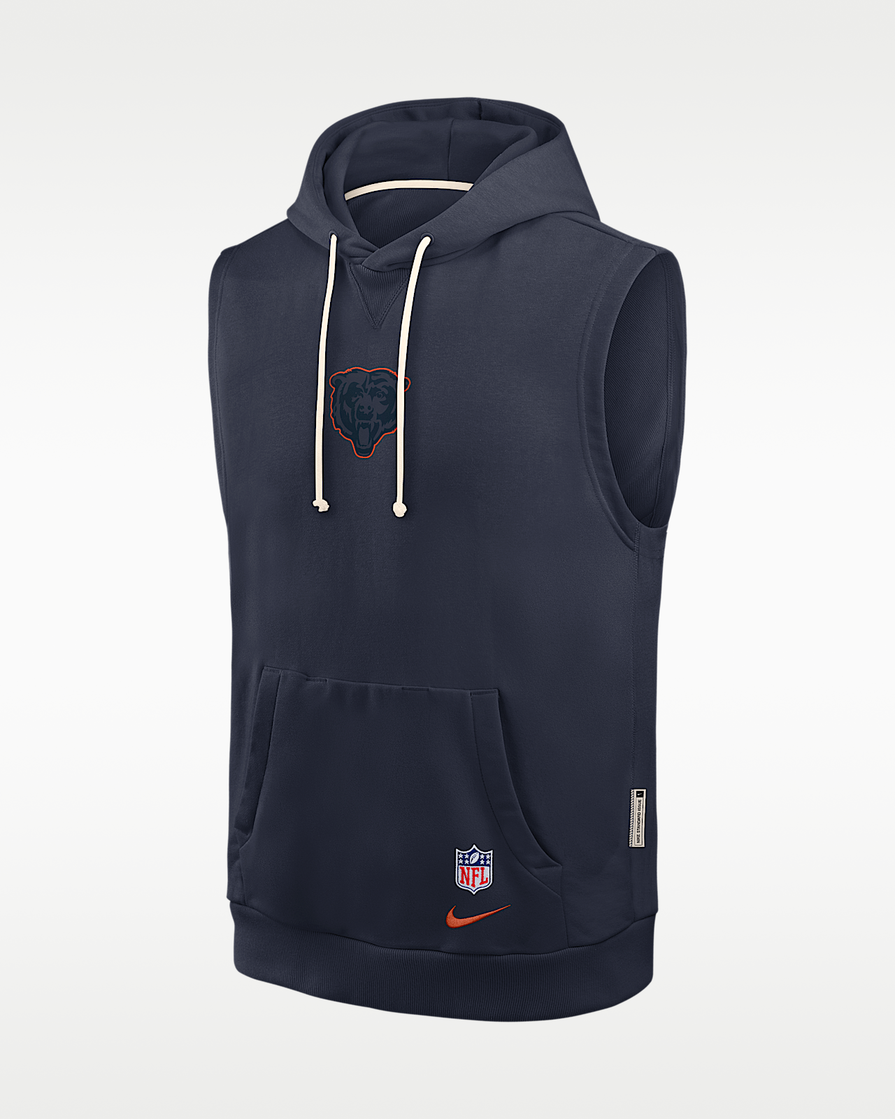 Мужское худи Chicago Bears Rivalries Collection Sideline Nike Dri-FIT NFL Sleeveless Pullover Hoodie
