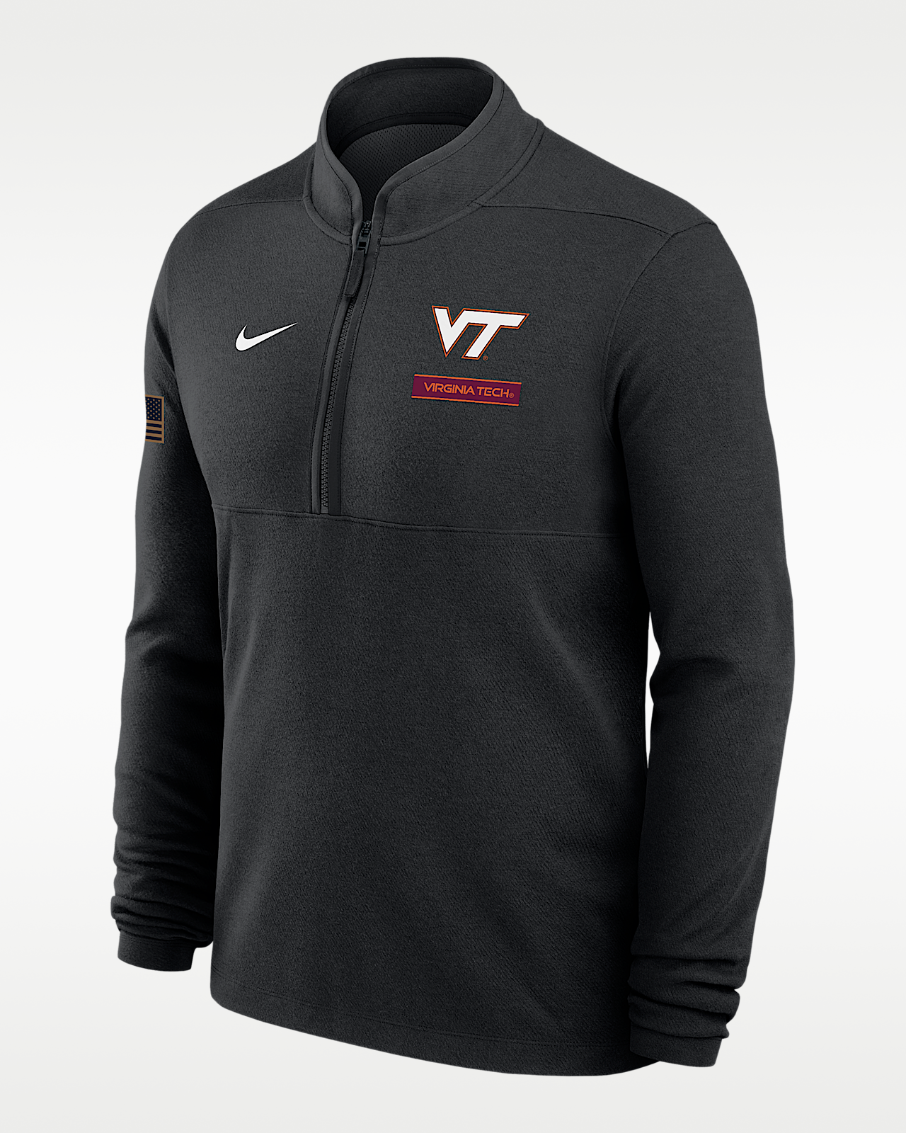 Мужские  Virginia Tech 2026 Military Appreciation Stride Nike Dri-FIT College 1/2-Zip Long-Sleeve Top