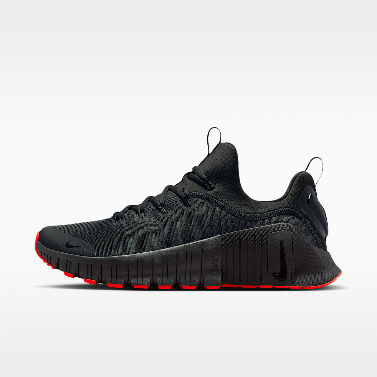 Nike Free sneaker Dark Smoke Grey/Bright Crimson/Zwart