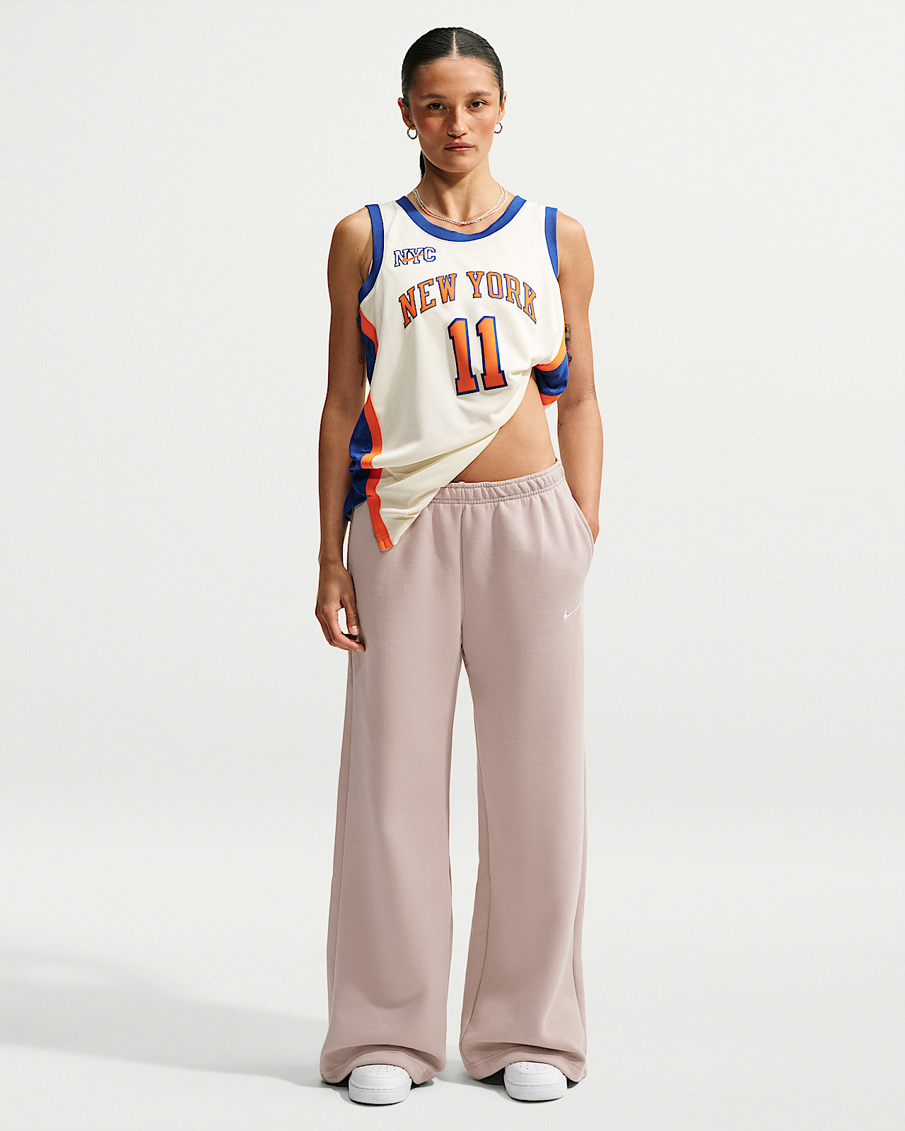 Женские  Nike Studio Fleece Medium Weight Mid-Rise Wide-Leg Pants