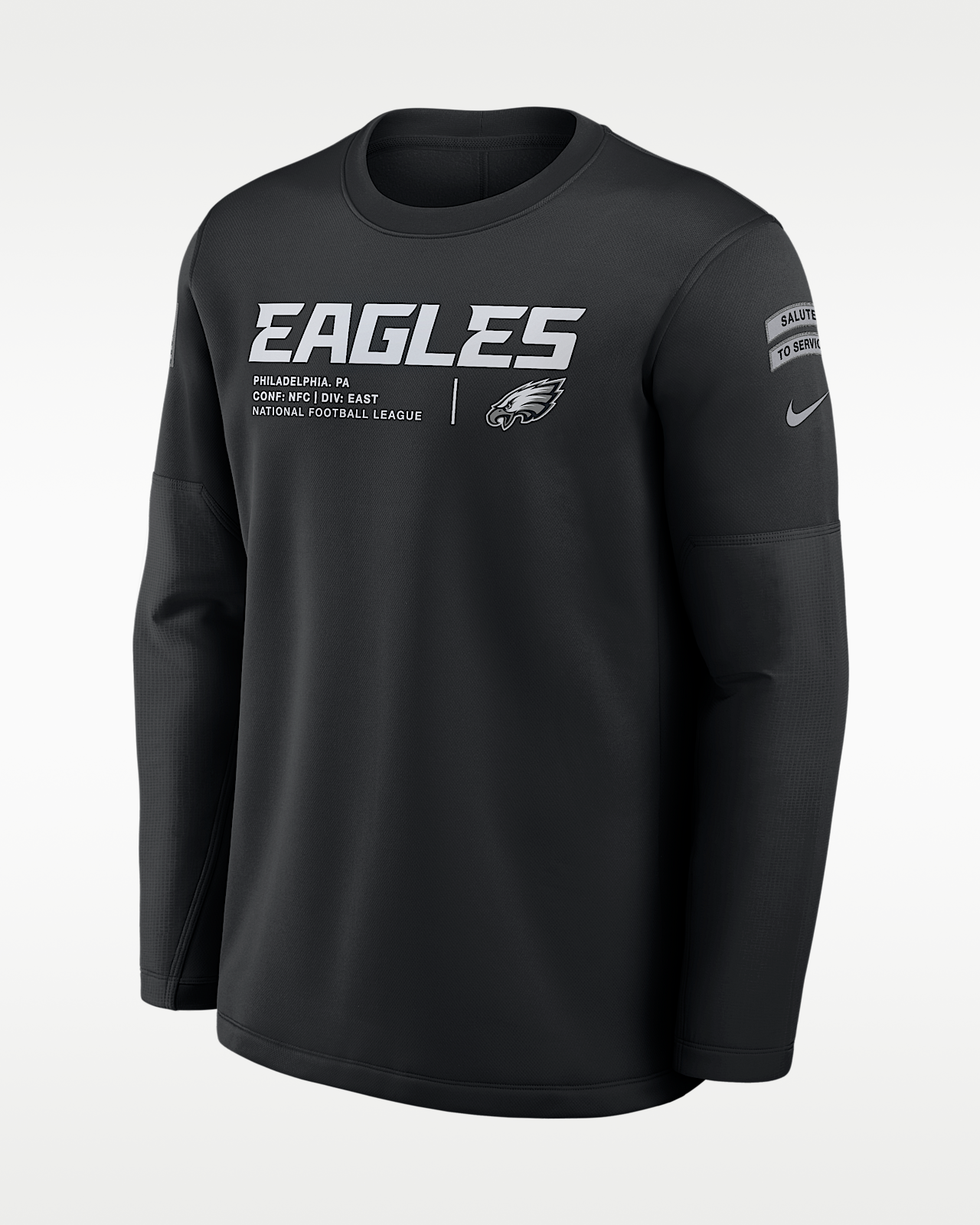 Мужские  Philadelphia Eagles Salute to Service Sideline Coaches Nike NFL Pullover Crew