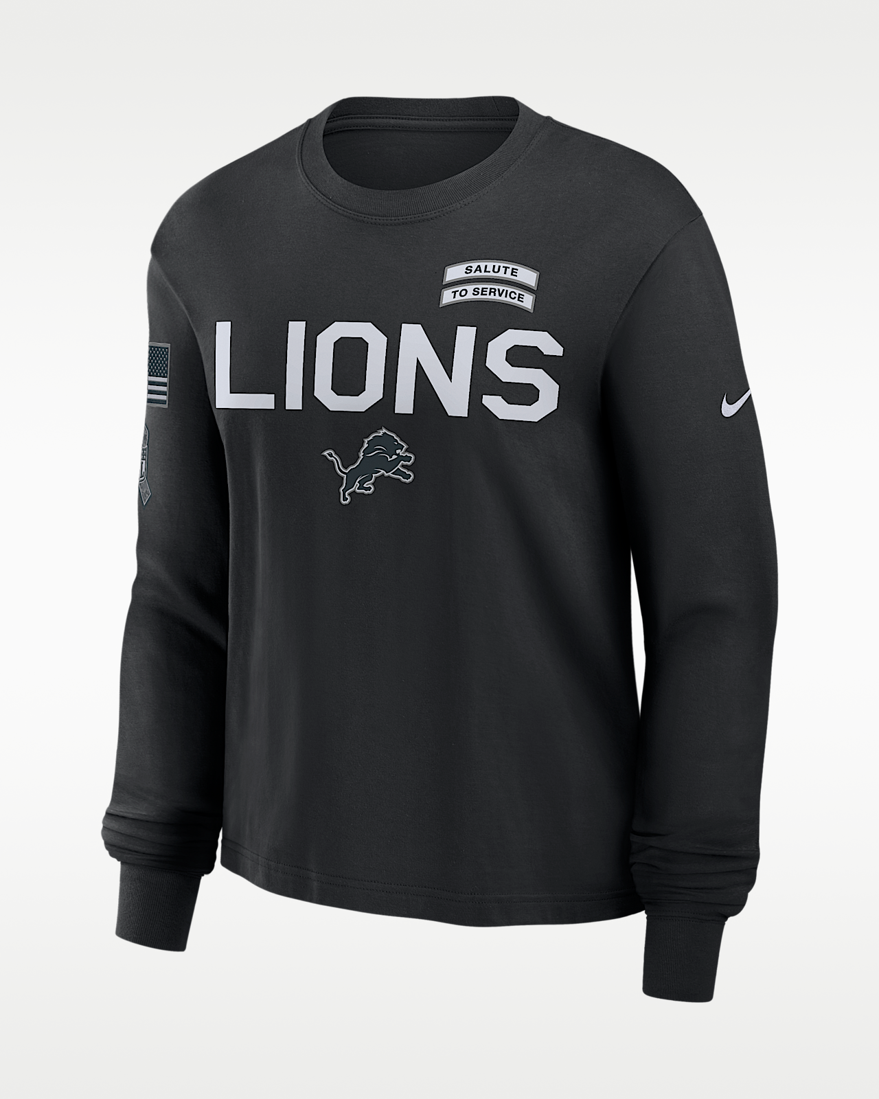 Женская футболка Detroit Lions Salute to Service Sideline Nike Dri-FIT NFL Long-Sleeve