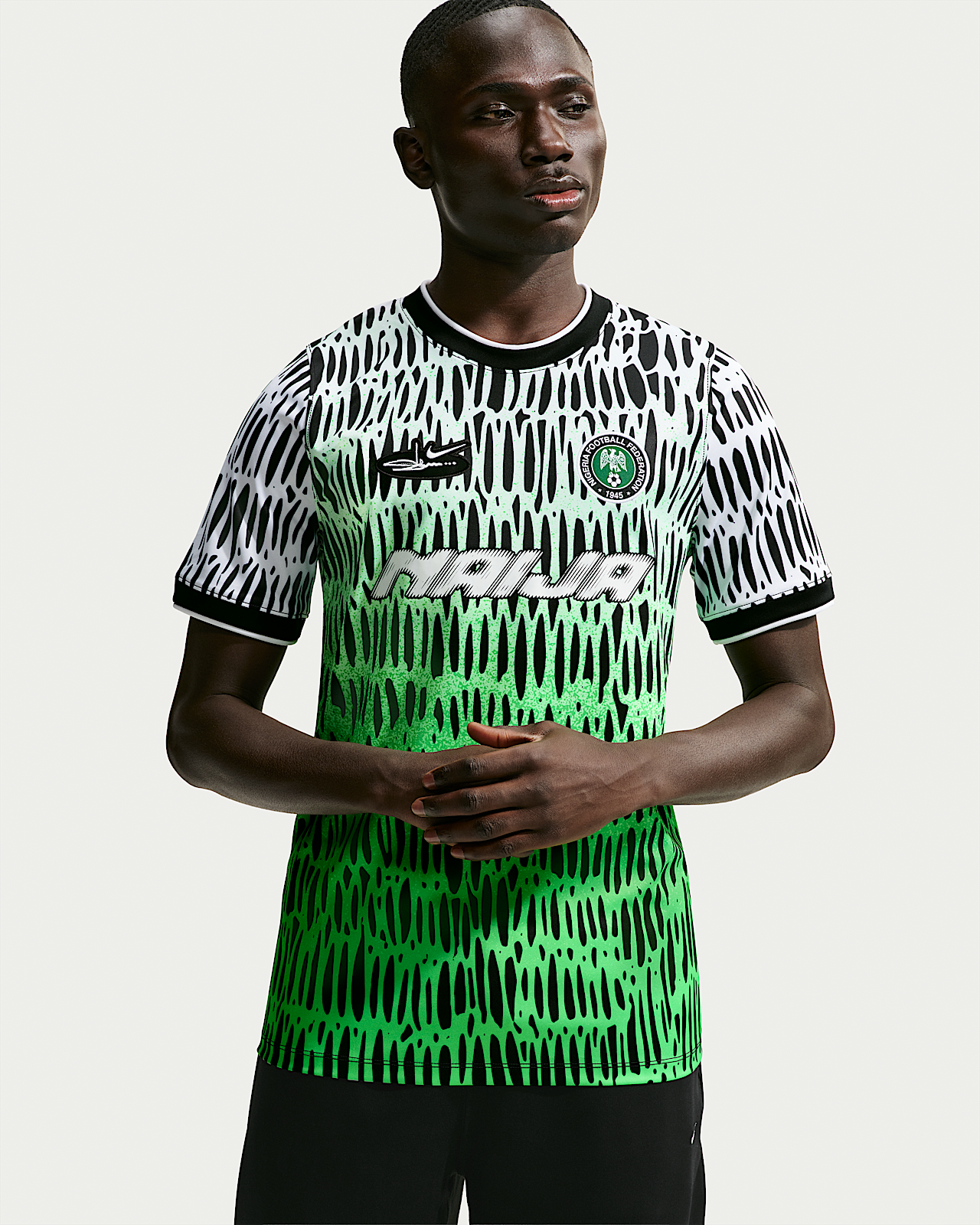 Мужские шорты Nike x Nigeria x Slawn Dri-FIT Academy Pro Short-Sleeve Soccer Top