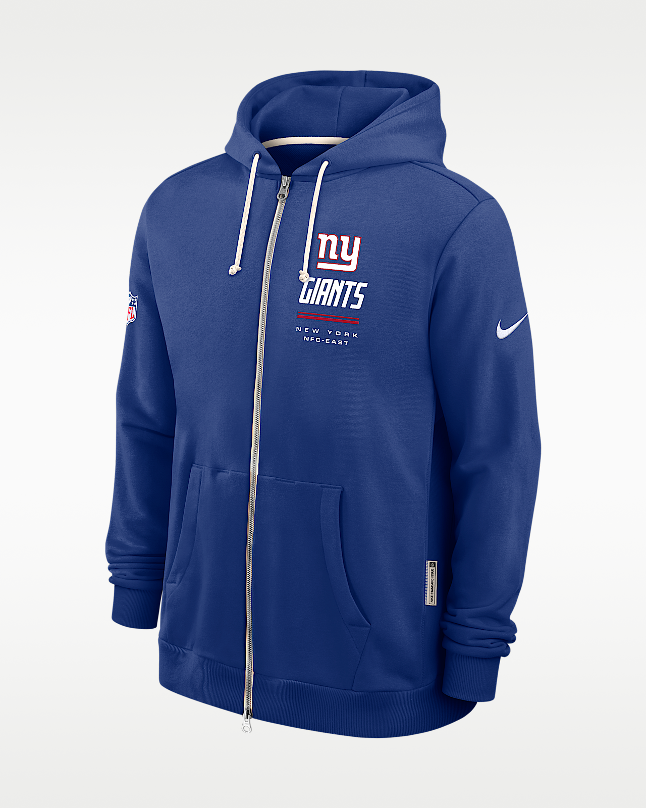 Мужское худи New York Giants Sideline Standard Issue Nike Dri-FIT NFL Full-Zip Hoodie