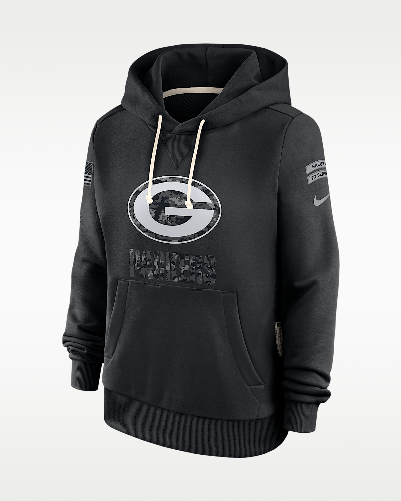 Женское худи Green Bay Packers Salute to Service Sideline Nike Dri-FIT NFL Pullover Hoodie