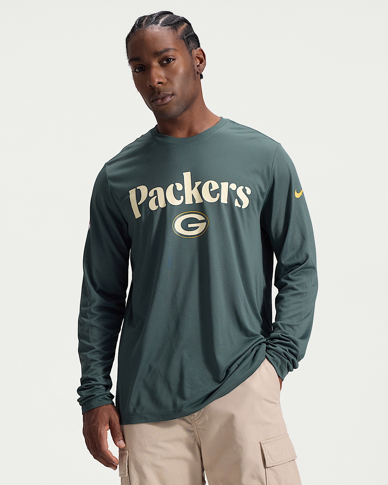Мужская футболка Green Bay Packers Rivalries Collection Sideline Legend Nike Dri-FIT NFL Long-Sleeve