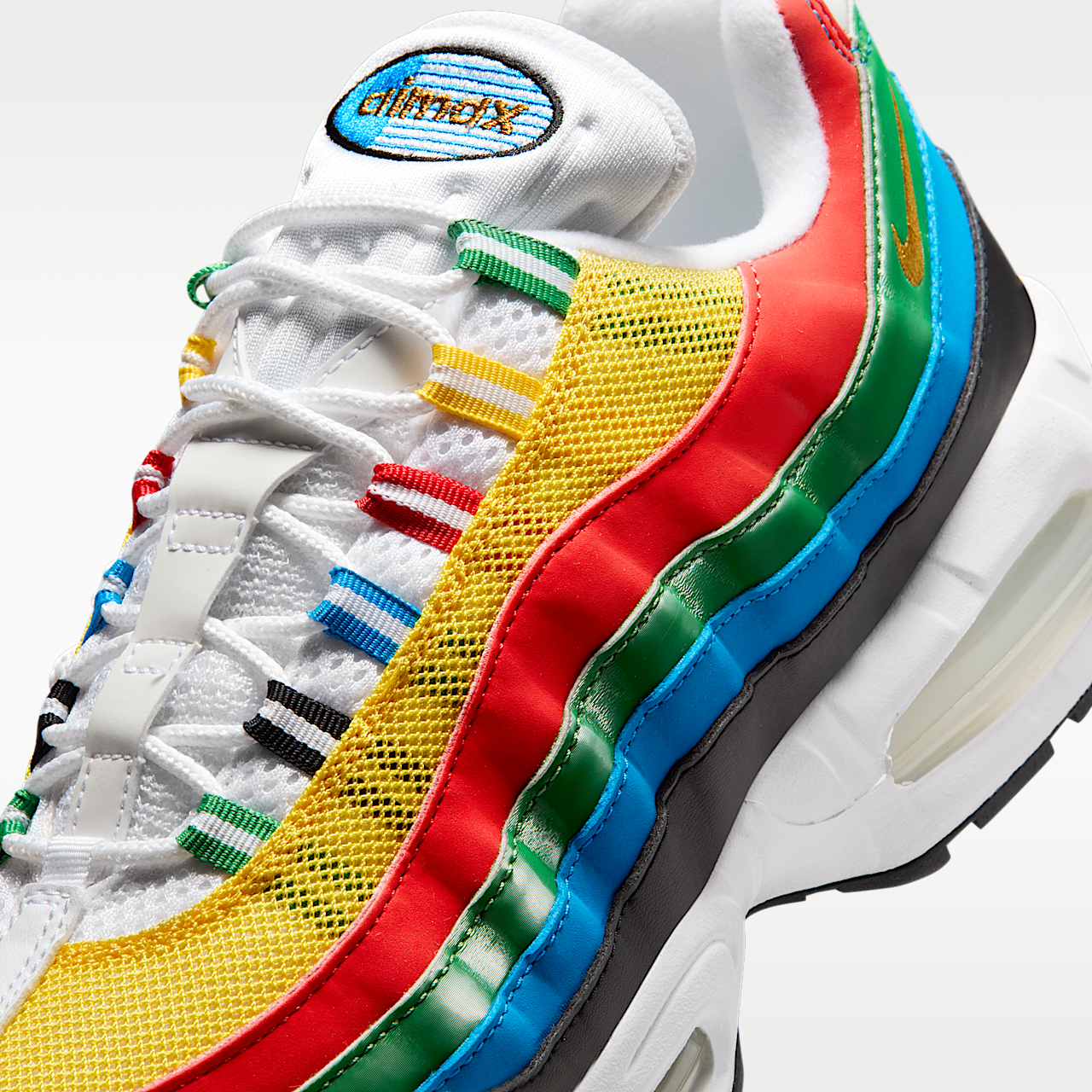 Nike Air Max 95 sneaker Wit/Chile Red/Photo Blue/Metallic Gold