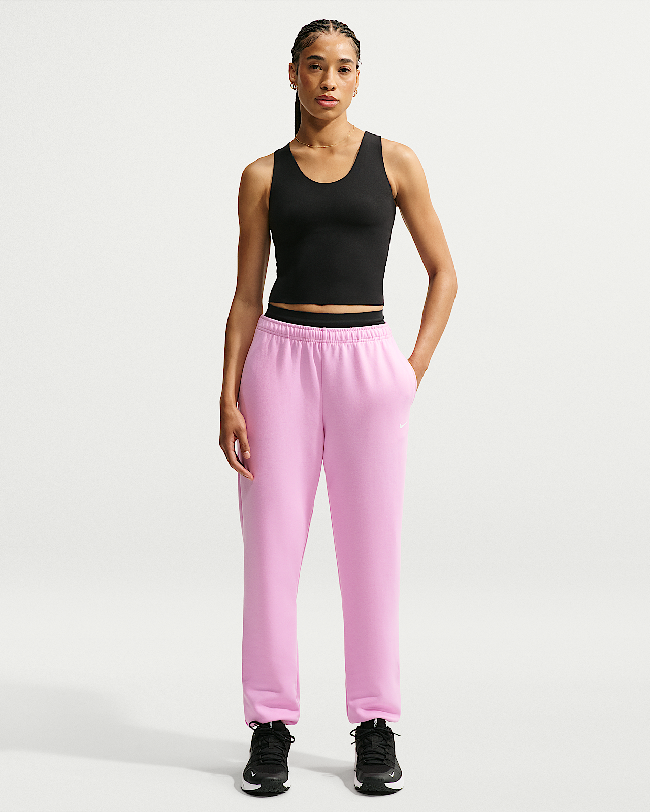 Женские  Nike Studio Fleece Sport Dri-FIT Mid-Rise Pants