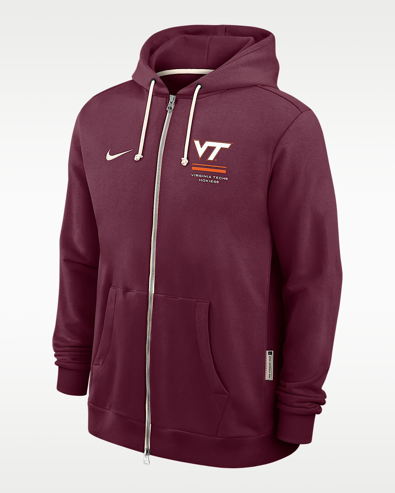 Мужское худи Virginia Tech Sideline Standard Issue Nike Dri-FIT College Full-Zip Hoodie