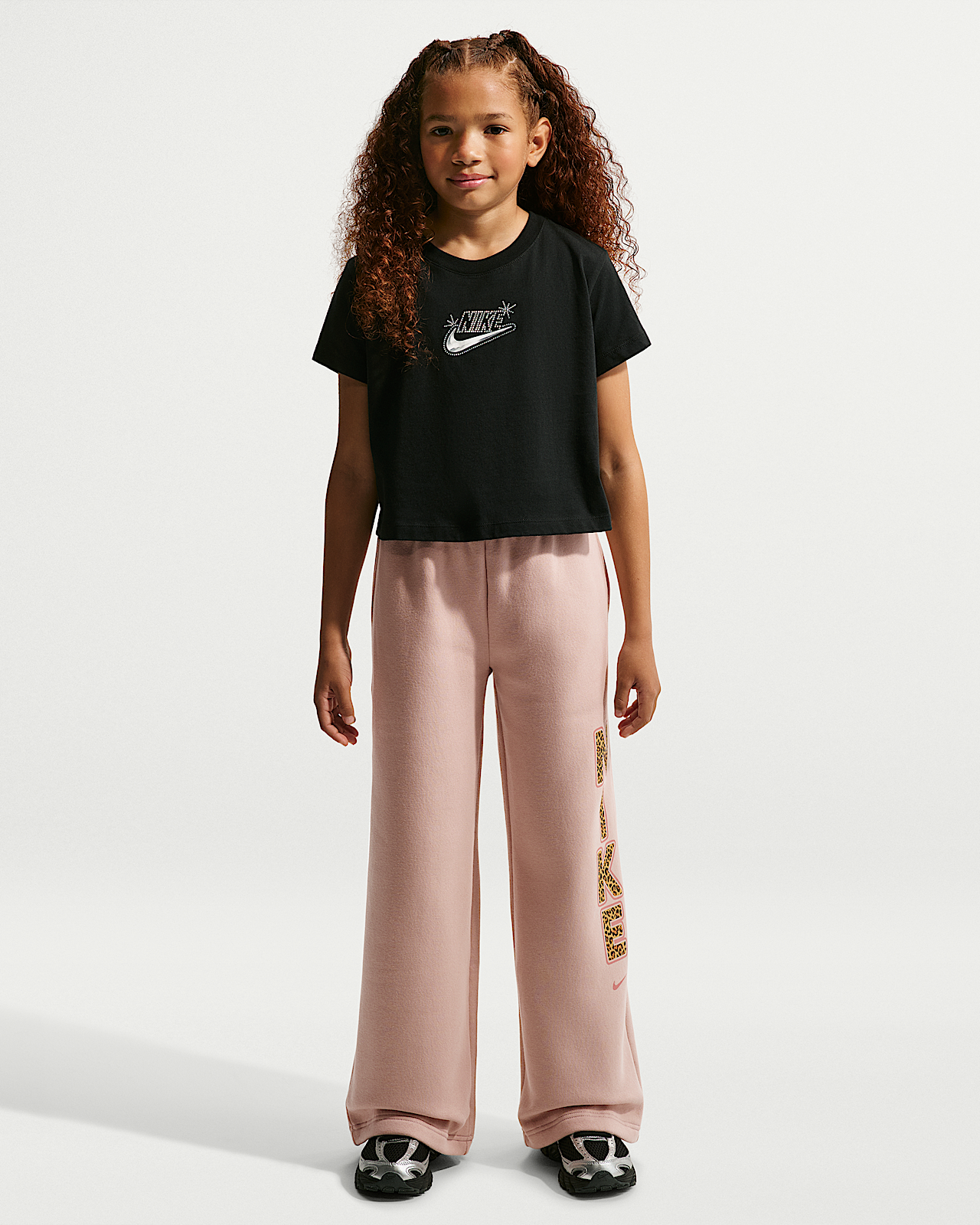 Детские  Nike Sportswear Studio Big Kids' (Girls') Fleece Open-Hem Pants