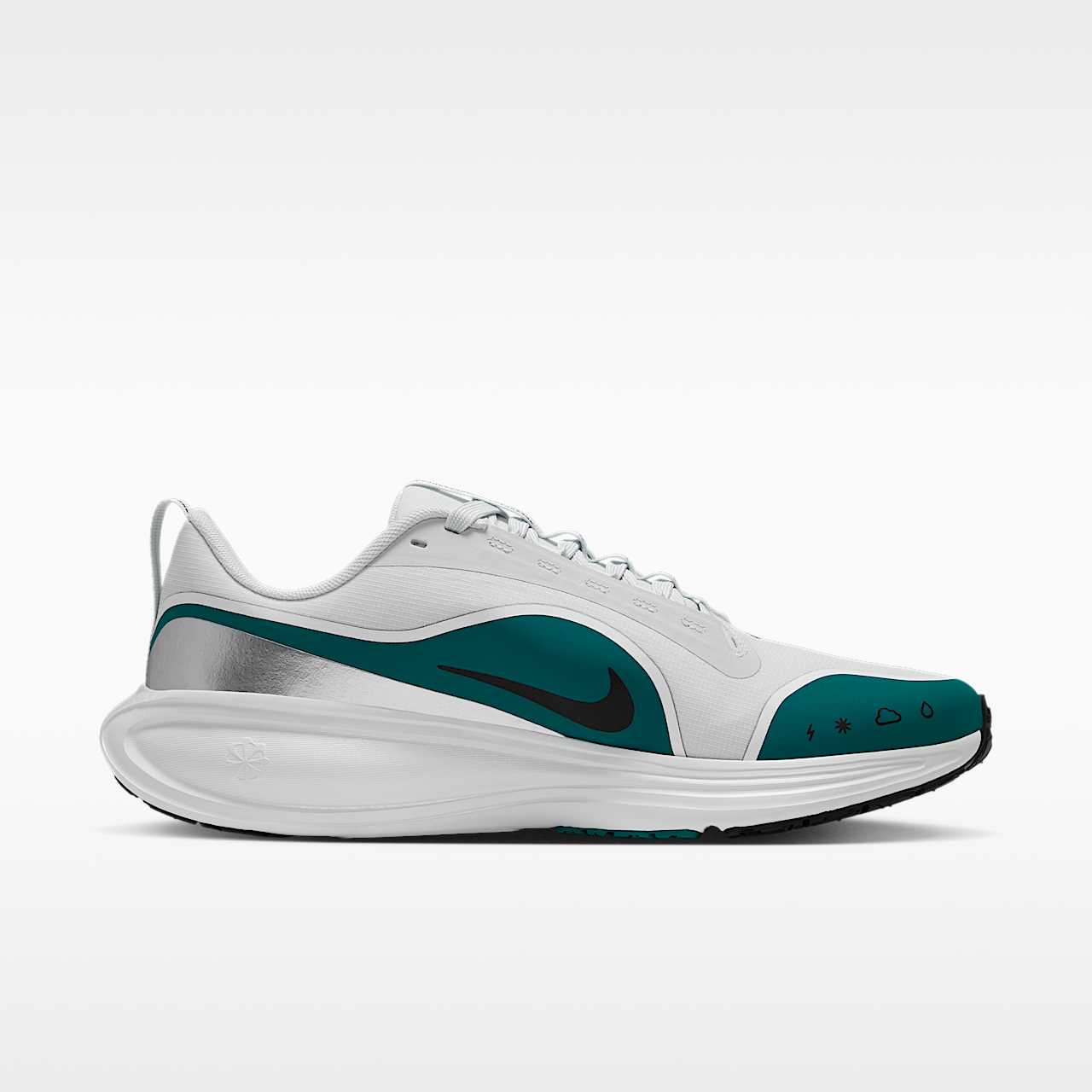 Nike  sneaker Off White/Bright Spruce/Metallic Silver/Zwart