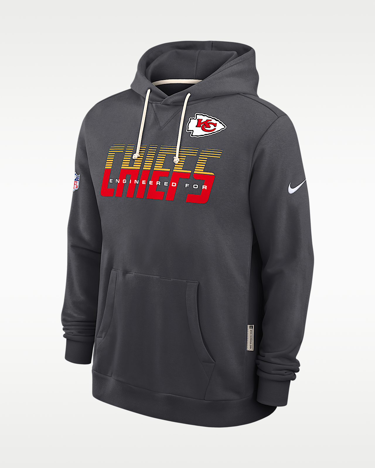 Мужское худи Kansas City Chiefs Sideline Standard Issue Nike Dri-FIT NFL Pullover Hoodie