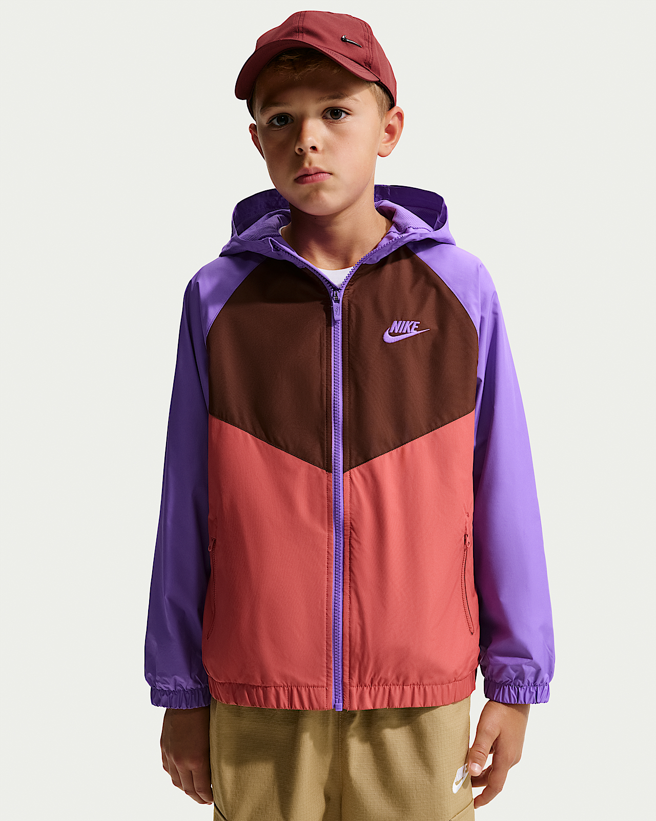 Детская куртка Nike Sportswear Windrunner Big Kids' Hooded Repel для бега