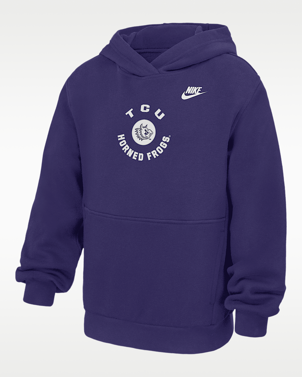 Детское худи TCU Horned Frogs Club Big Kids' Nike Pullover Fleece Hoodie