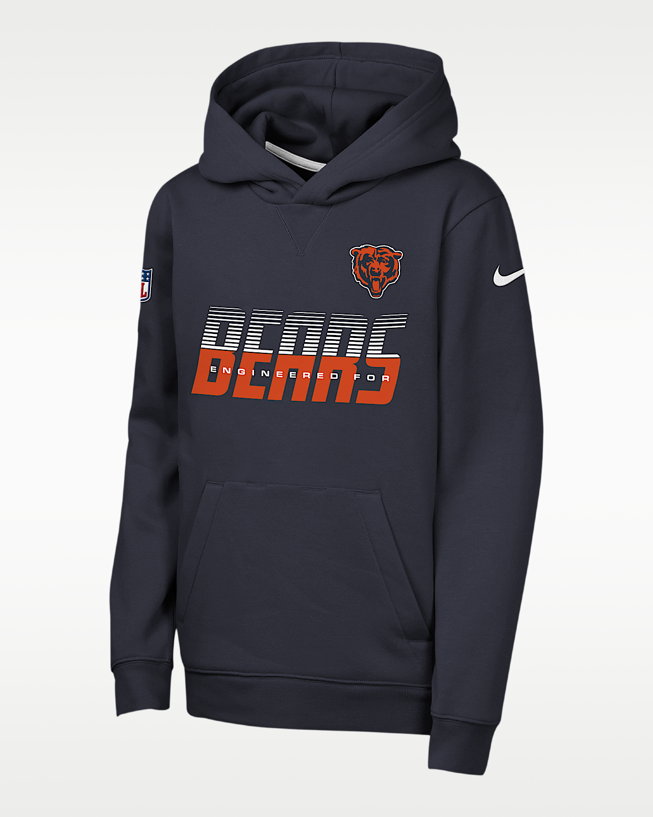 Детское худи Chicago Bears Sideline Big Kids' Nike Dri-FIT NFL Pullover Hoodie