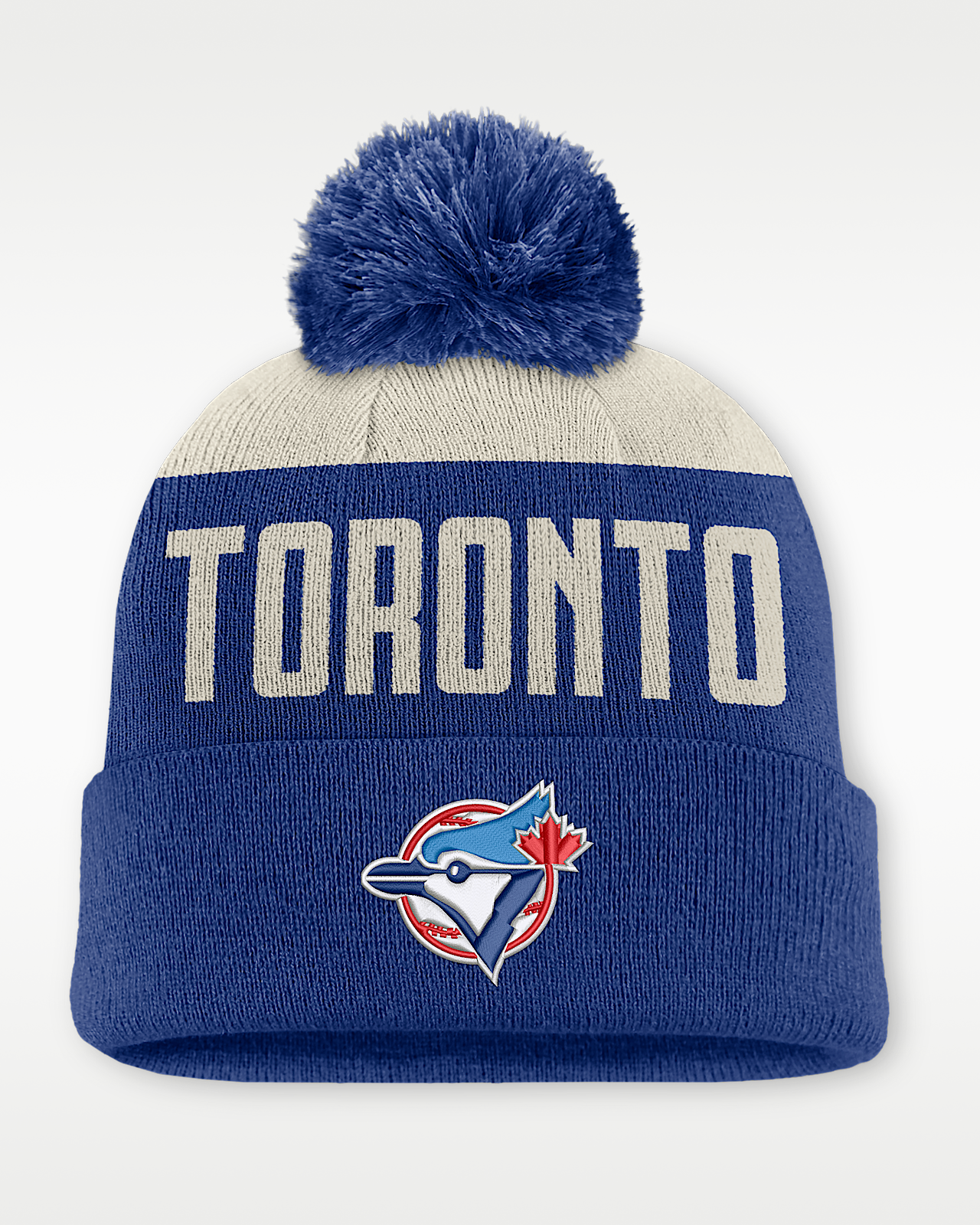 Мужские  Toronto Blue Jays Cooperstown Peak Nike MLB Cuffed Pom Beanie
