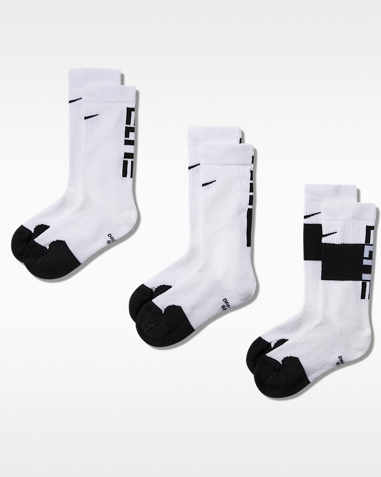 Unisex носки Nike Elite Kids' Basketball Crew Socks (3 Pairs) для баскетбола