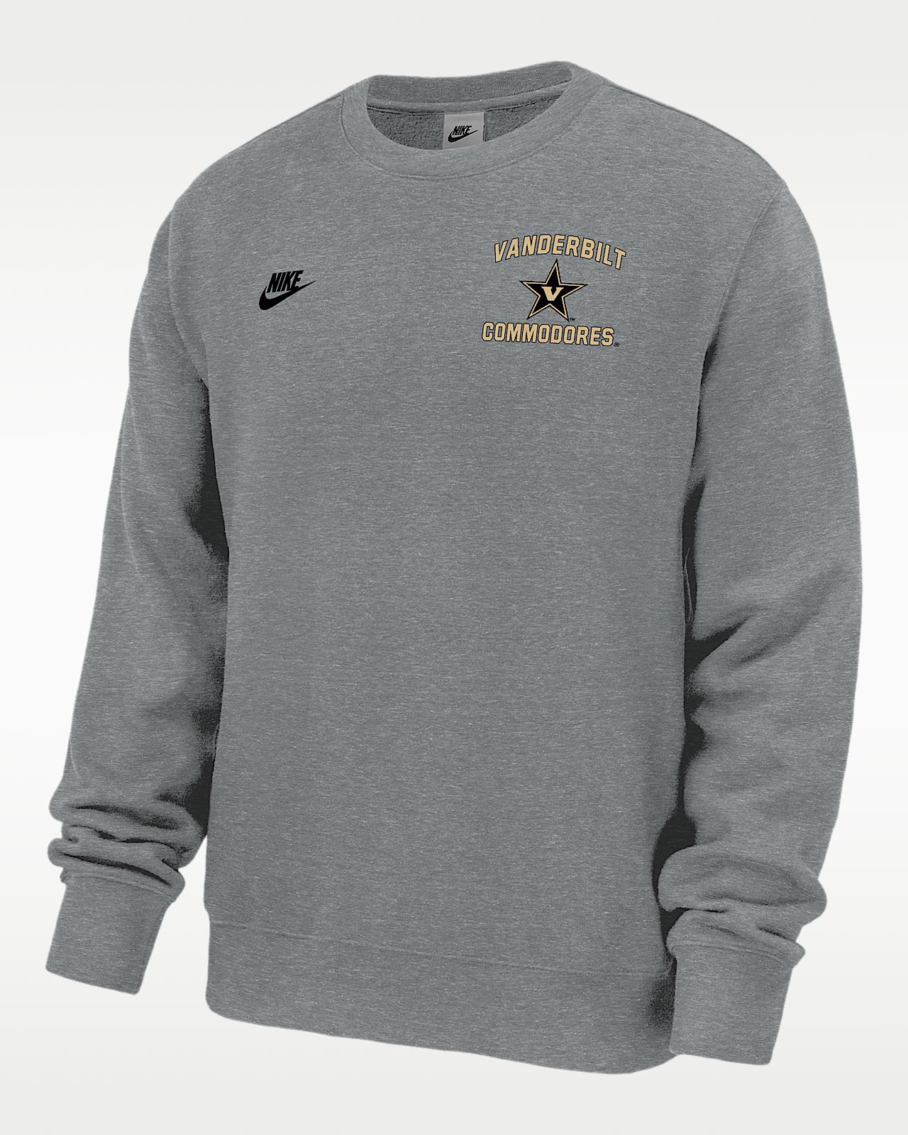 Мужской свитшот Vanderbilt Commodores Club Nike Football Fleece Crew-Neck для футбола