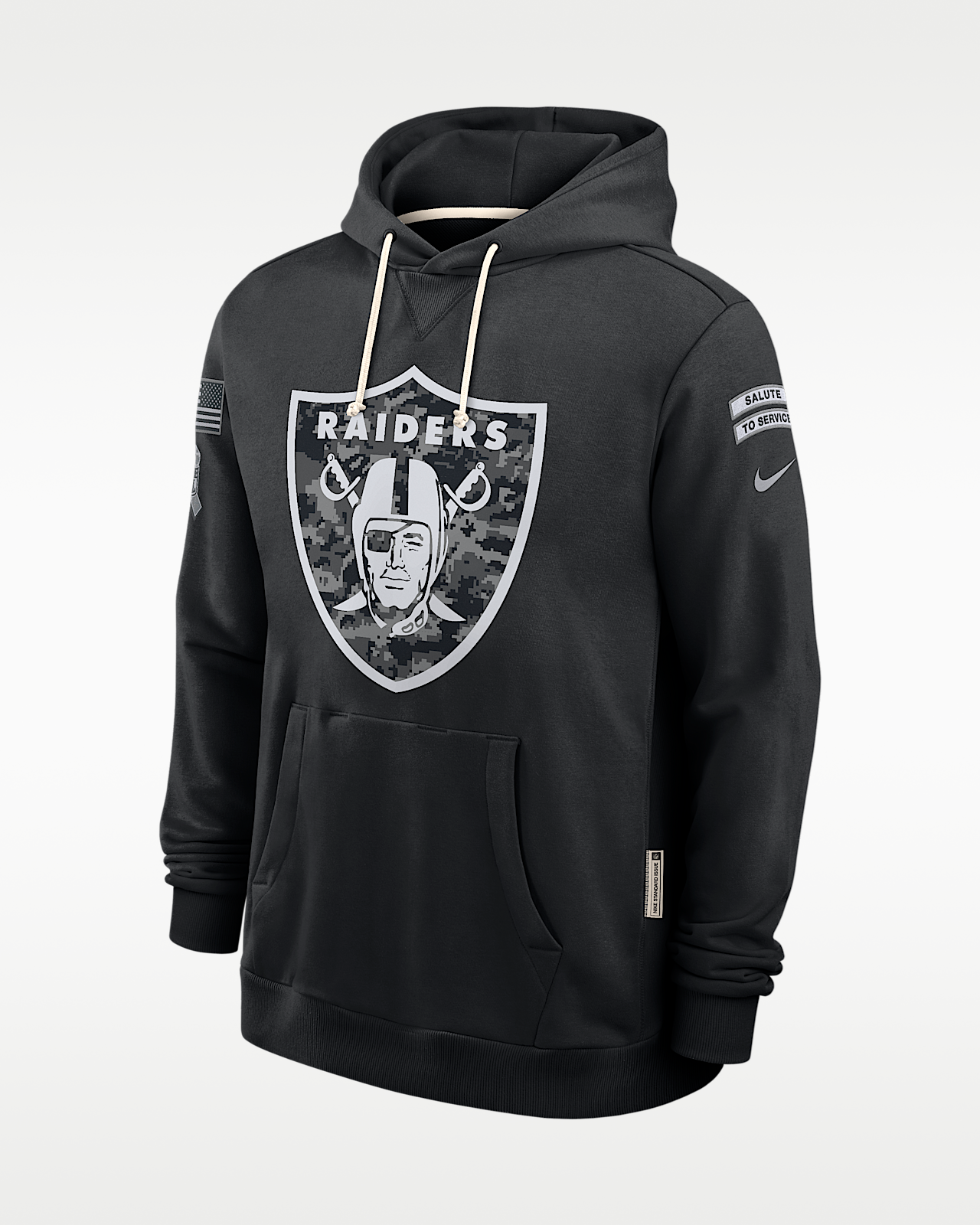 Мужское худи Las Vegas Raiders Salute to Service Sideline Nike Dri-FIT NFL Pullover Hoodie