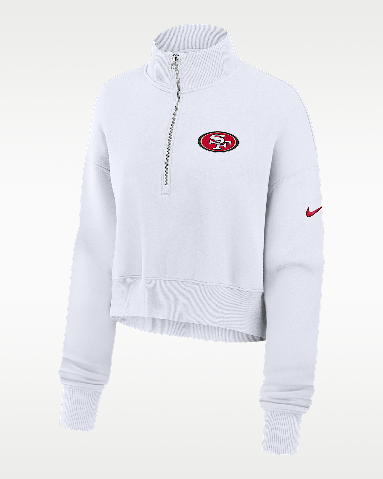 Женские  San Francisco 49ers Primetime Phoenix Nike NFL Oversized Cropped 1/4-Zip Crew