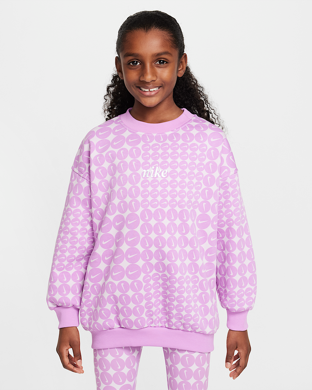 Детский свитшот Nike Sportswear Club Fleece Big Kids' (Girls') Oversized Crew-Neck