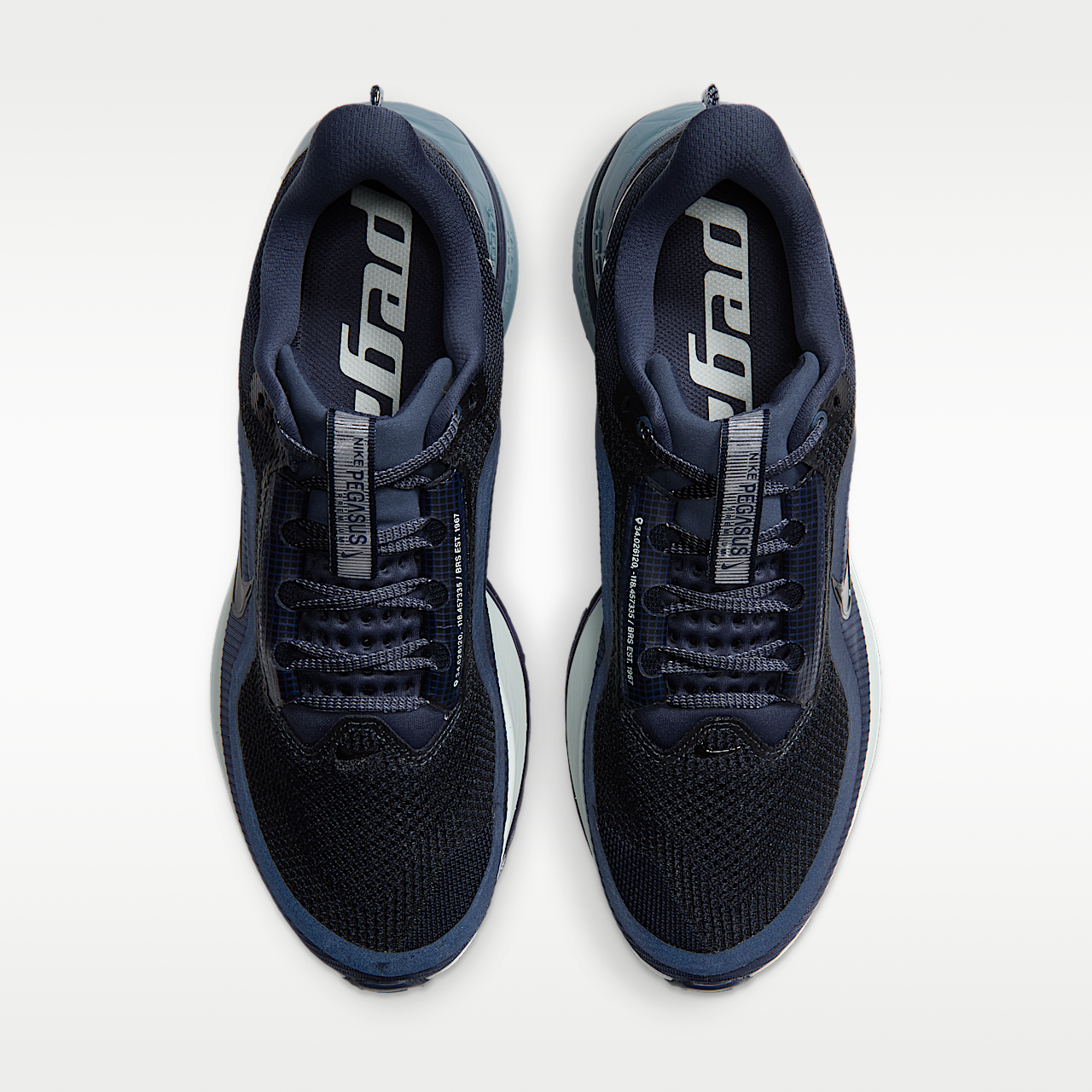 Nike Pegasus sneaker Smokey Blue/Dark Slate/Racer Blue/Zwart