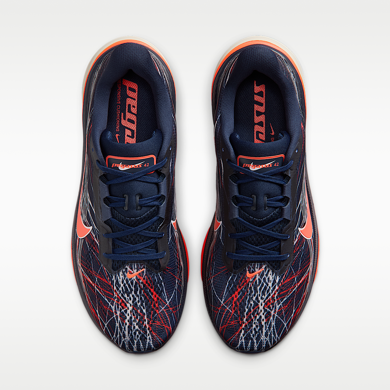 Nike Pegasus sneaker Obsidian/Light Bone/Bright Crimson/Dynamic Yellow