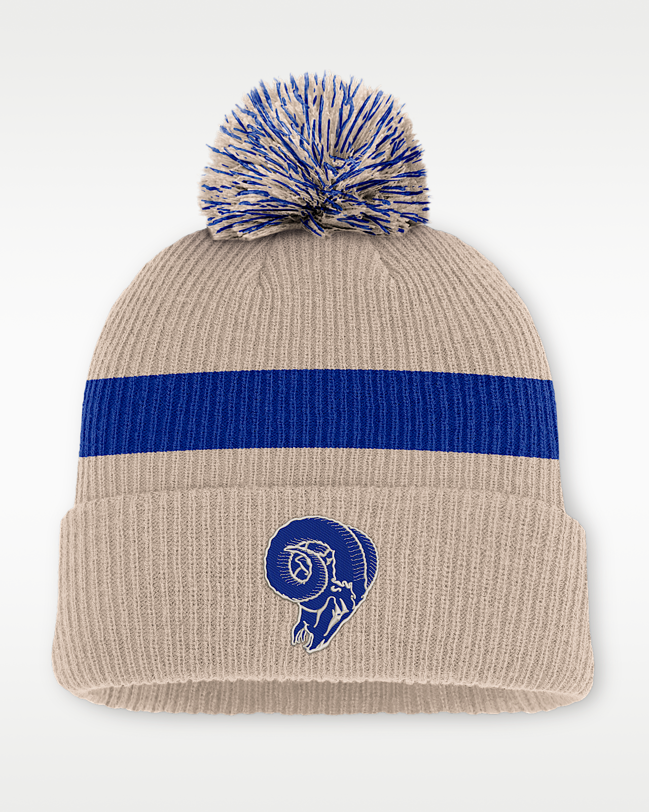 Мужские  Los Angeles Rams Rewind Peak Nike NFL Cuffed Pom Beanie
