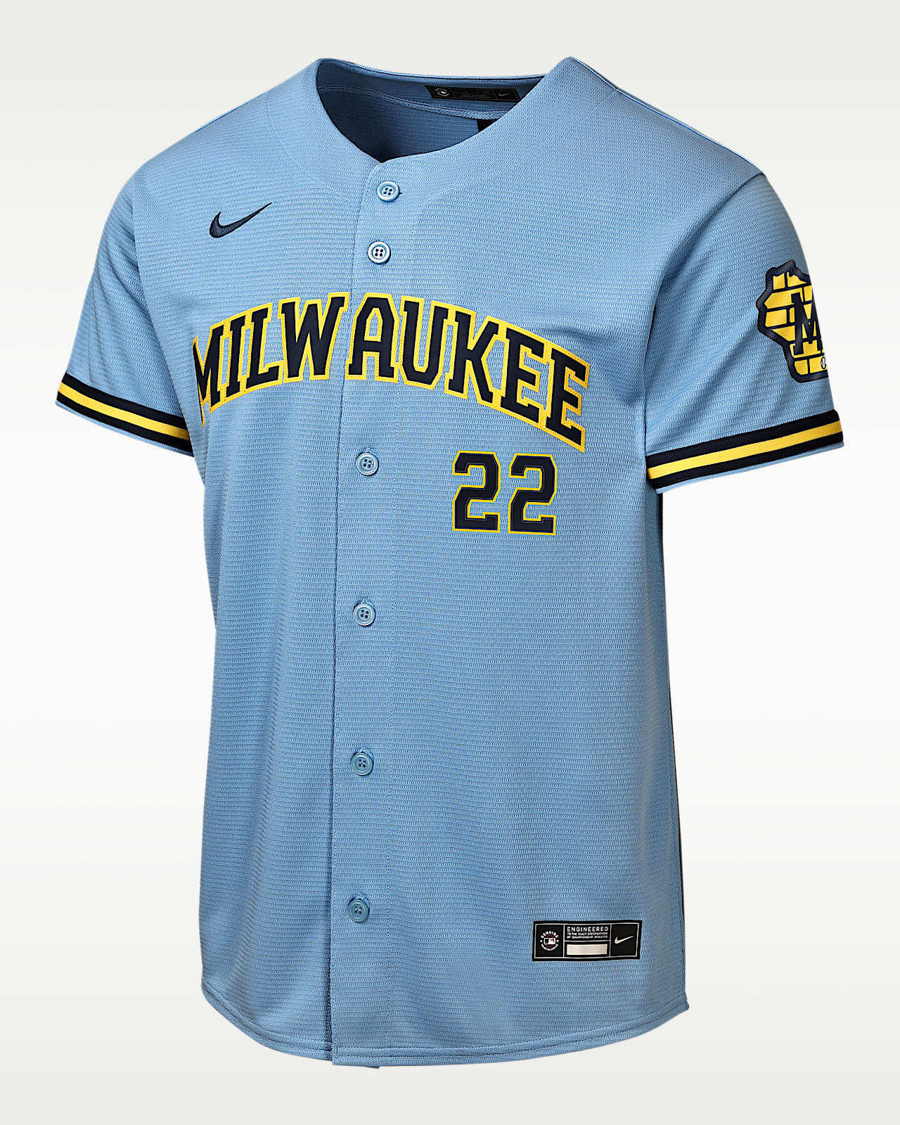Детские джерси Christian Yelich Milwaukee Brewers Big Kids' Nike MLB Stadium Home Jersey