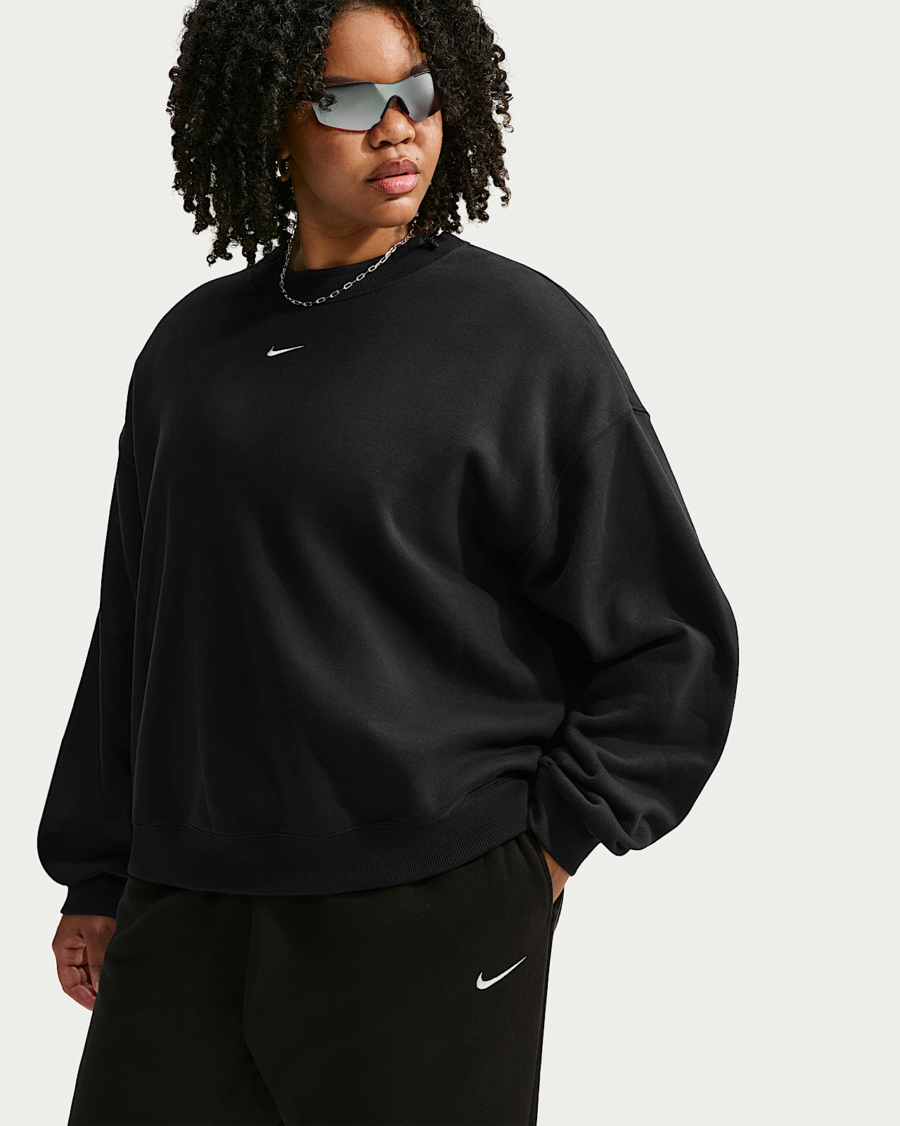 Женский свитшот Nike Studio Fleece Medium Weight Oversized Crew-Neck (Plus Size)