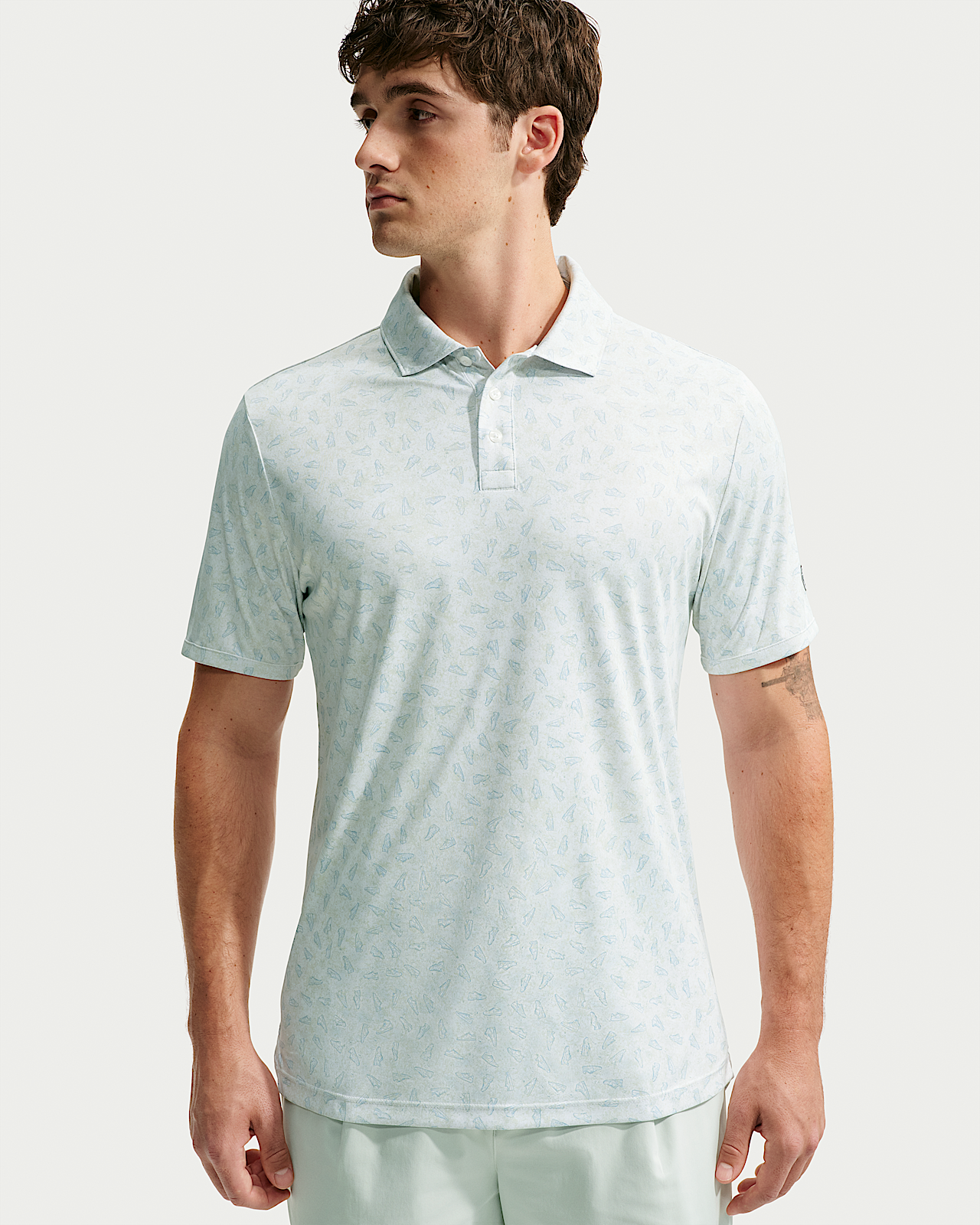 Мужские  Nike Par Dri-FIT Grass Print Golf Polo