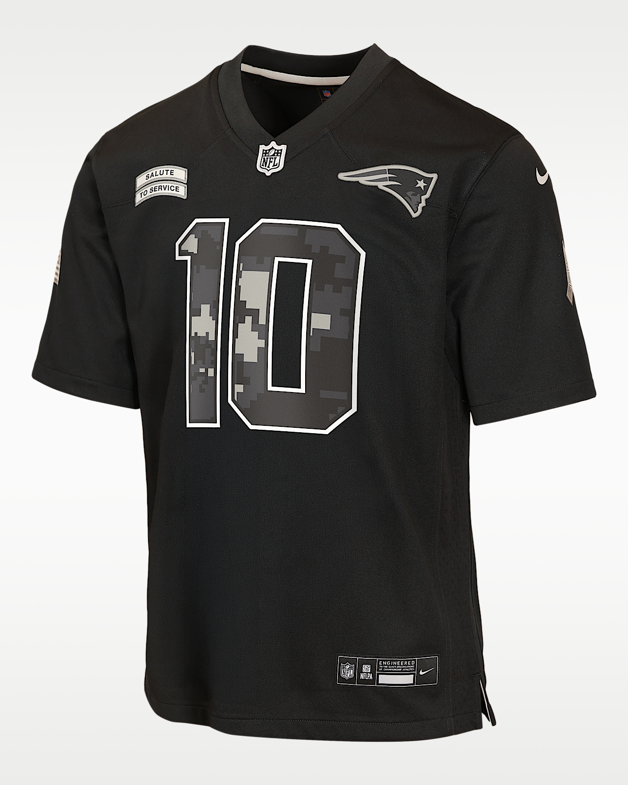 Детские джерси Drake Maye New England Patriots Salute to Service Big Kids' Nike NFL Game Jersey