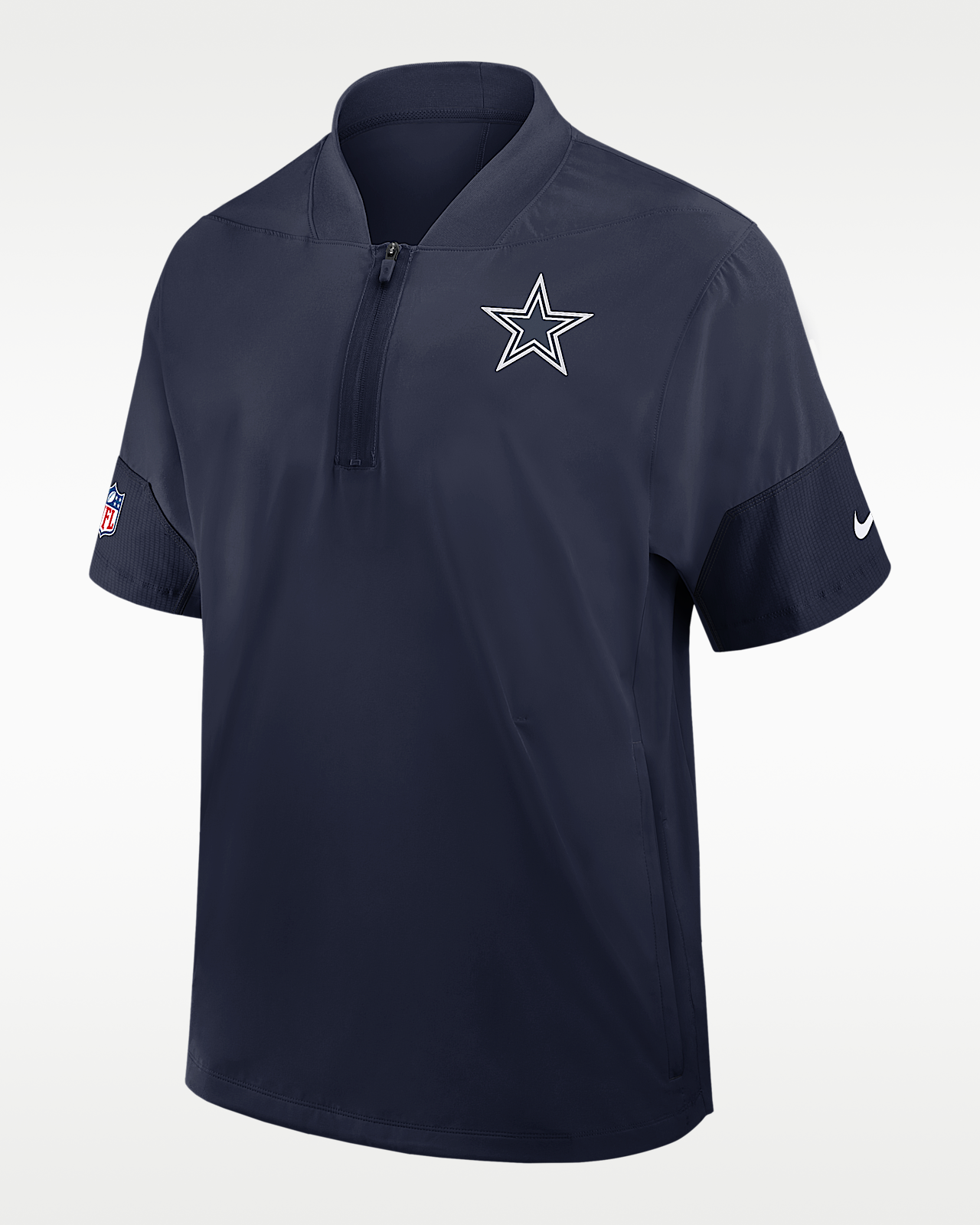 Мужская куртка Dallas Cowboys Sideline Coach Nike NFL 1/2-Zip Short-Sleeve Hooded