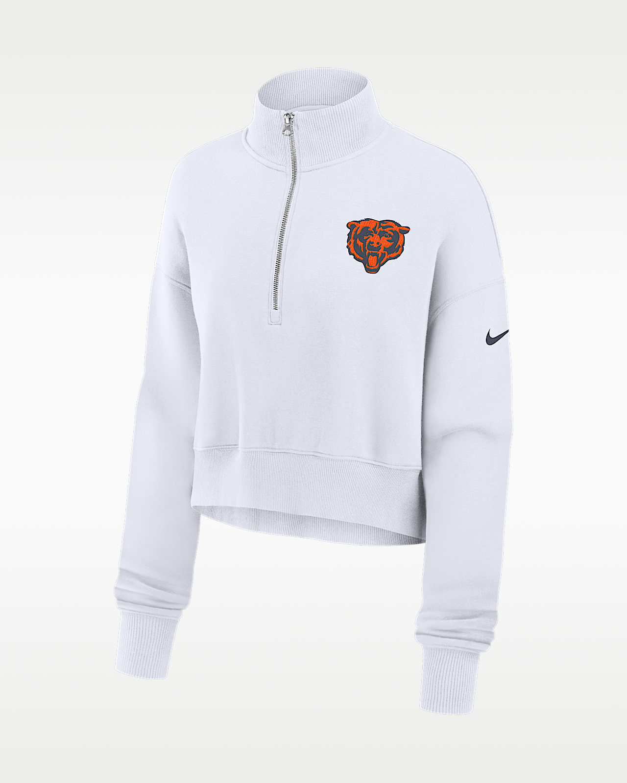 Женские  Chicago Bears Primetime Phoenix Nike NFL Oversized Cropped 1/4-Zip Crew