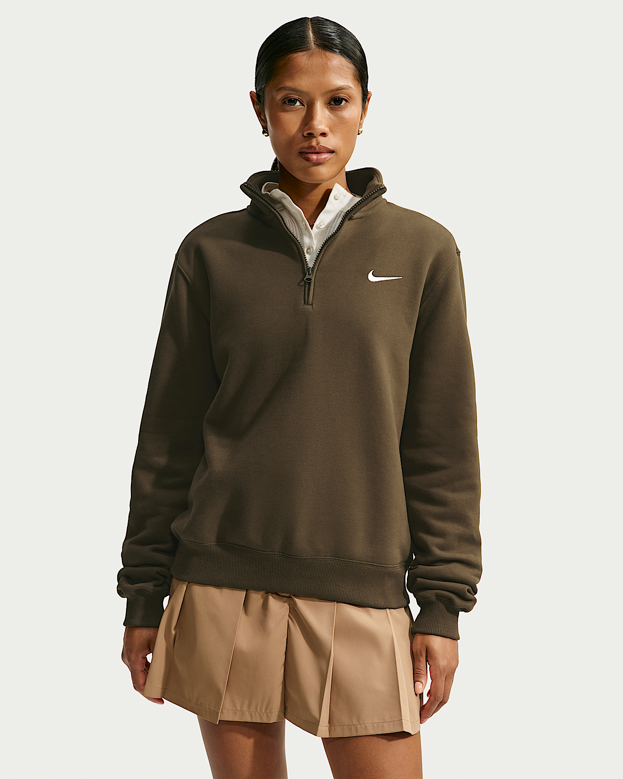 Женские  Nike Studio Fleece Medium Weight 1/4-Zip Top