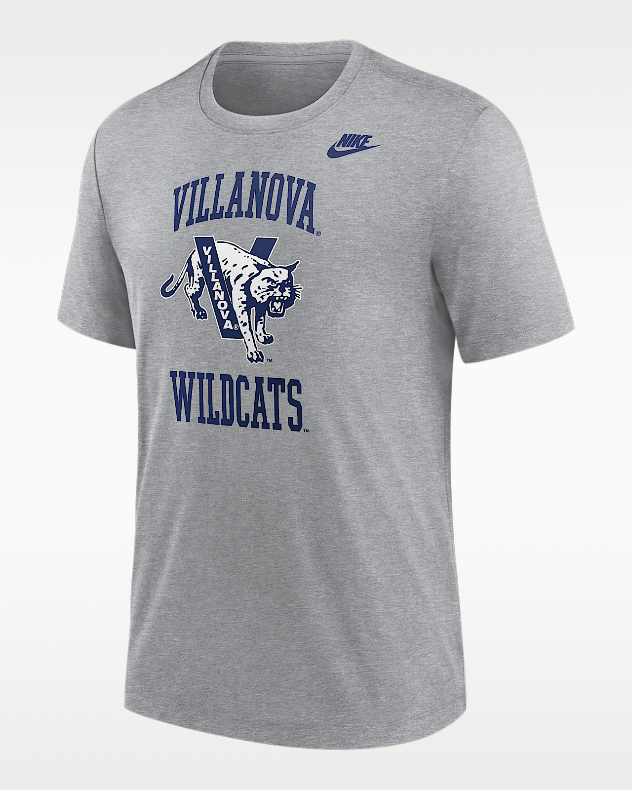 Мужская футболка Villanova Wildcats Nike Football Tri-Blend для футбола