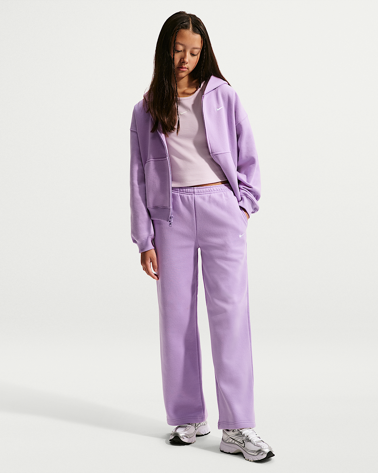 Детские  Nike Sportswear Studio Fleece Girls' Open-Hem Pants